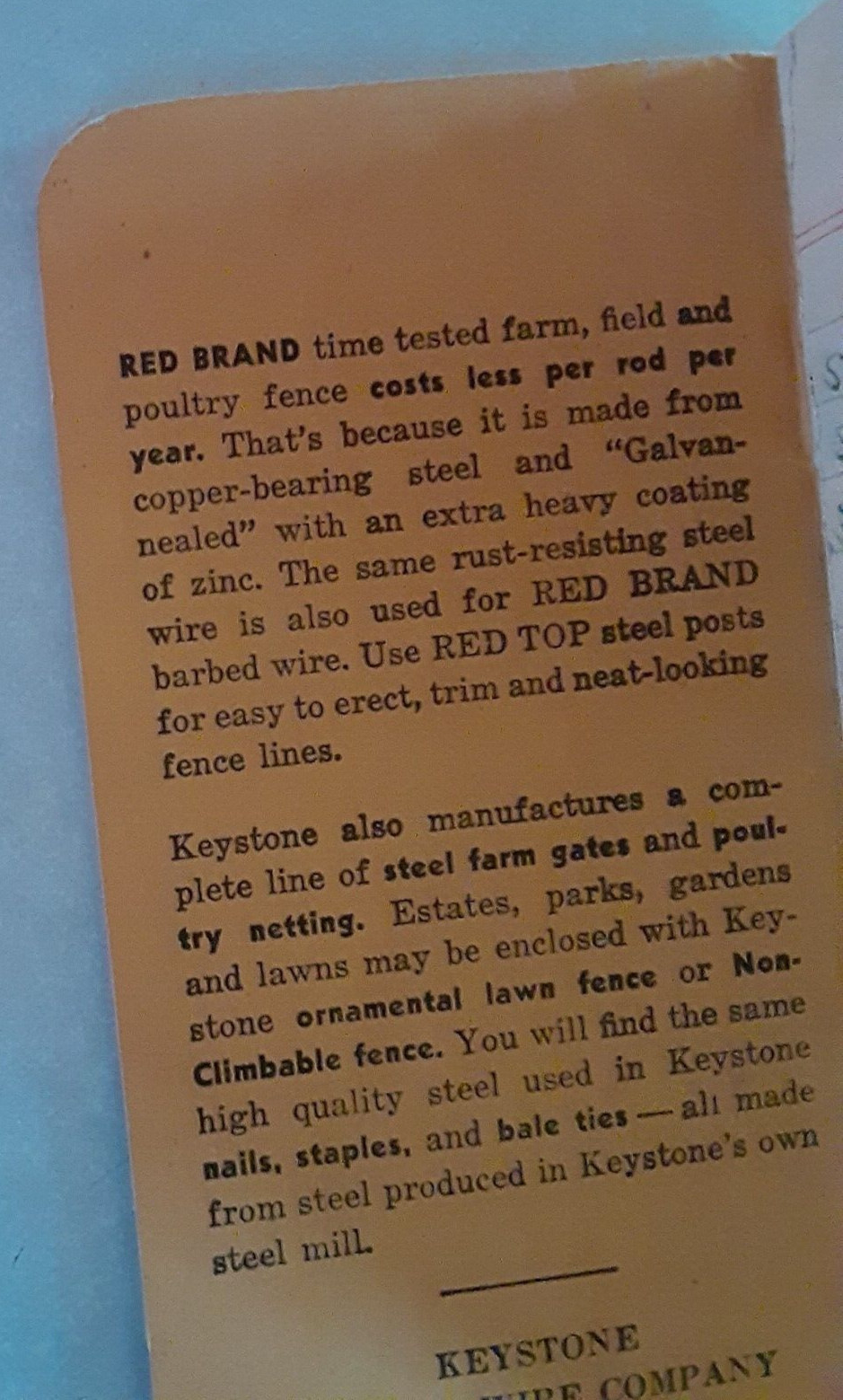RED BRAND FENCE Notebook Pad – Botsford Lumber Company Rochester MN