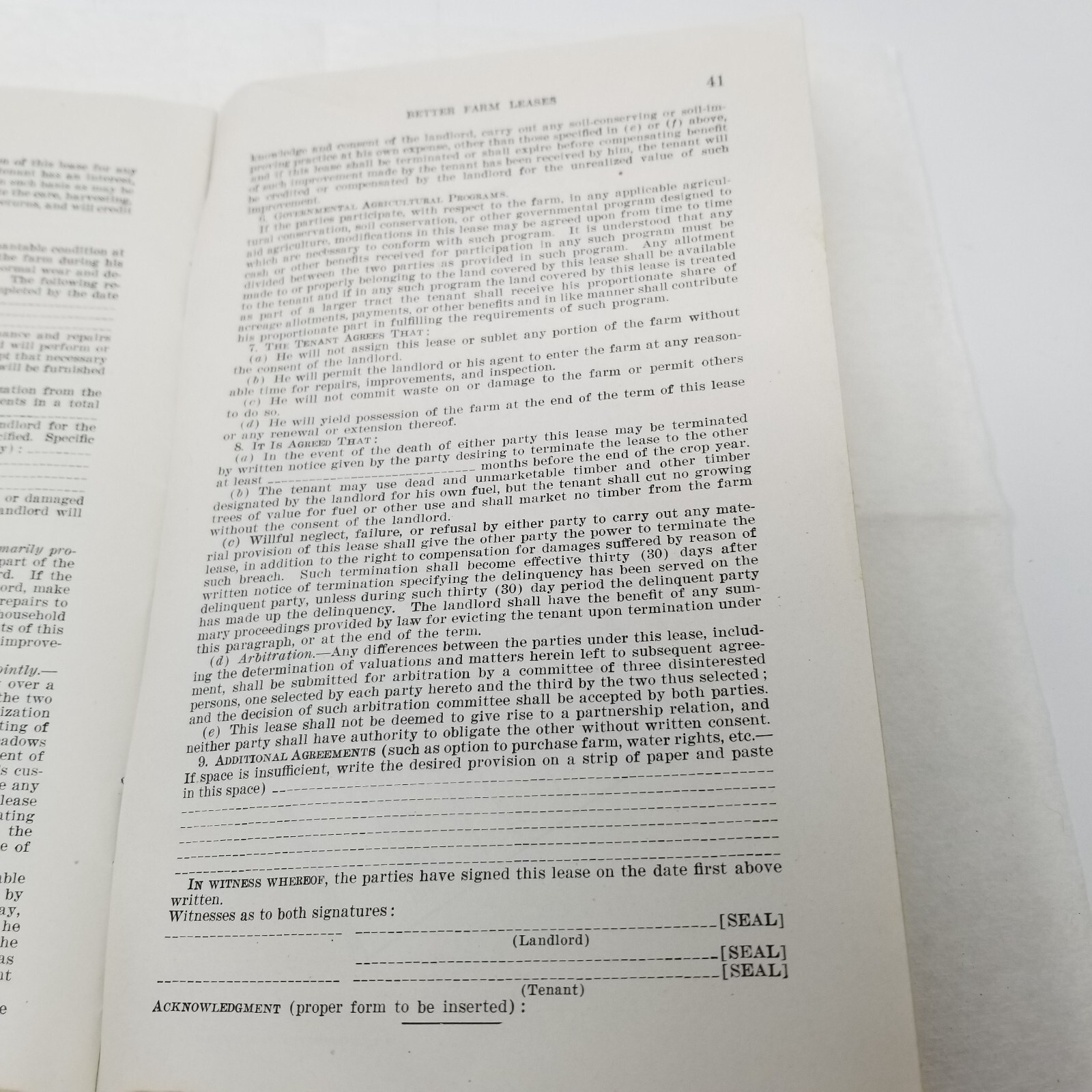 Better Farm Leases 1946 Farmers&rsquo; Bulletin Booklet 1969 USDA Guide Checklists