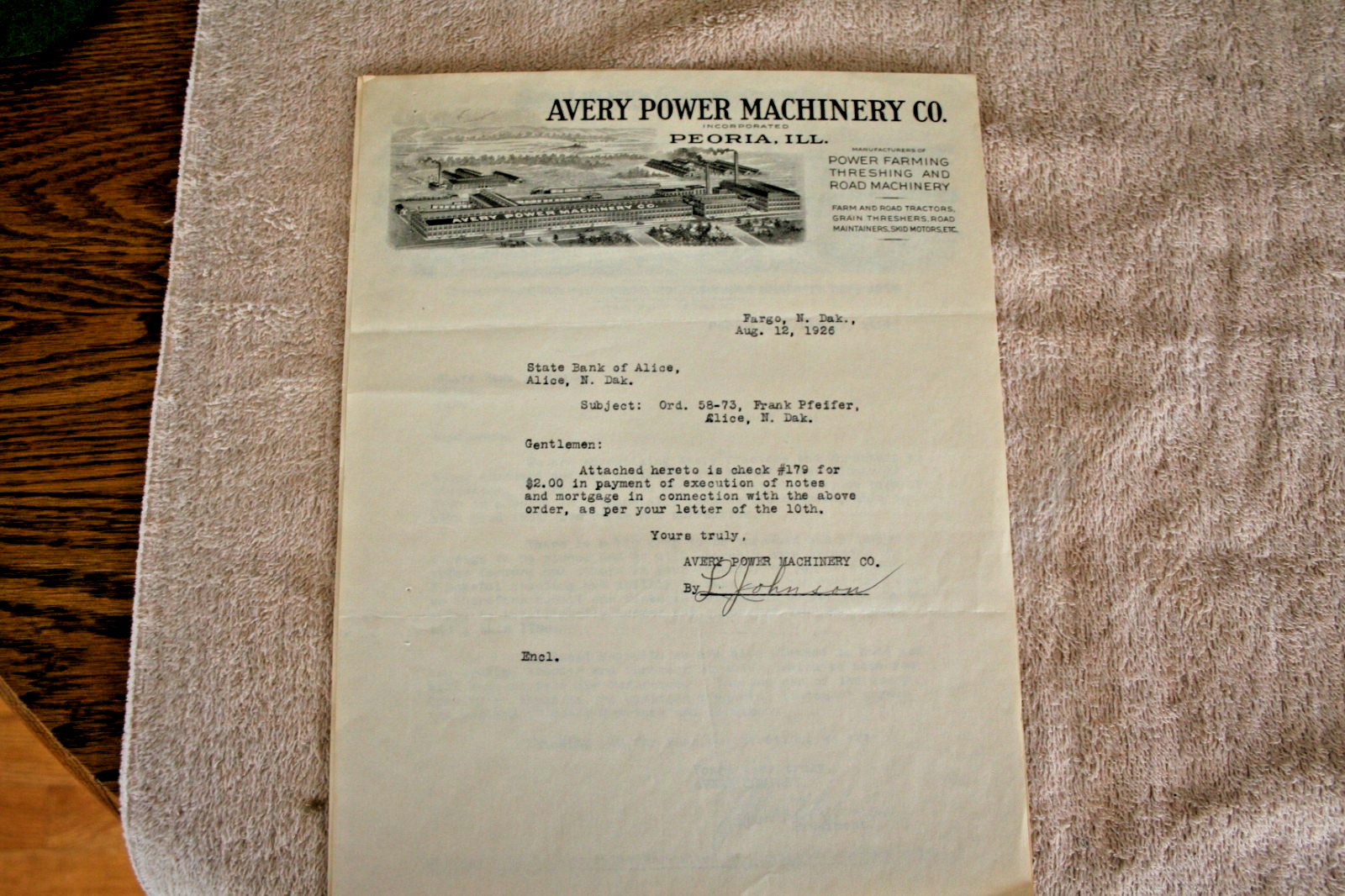 AVERY LETTERHEAD 1919 & 1926