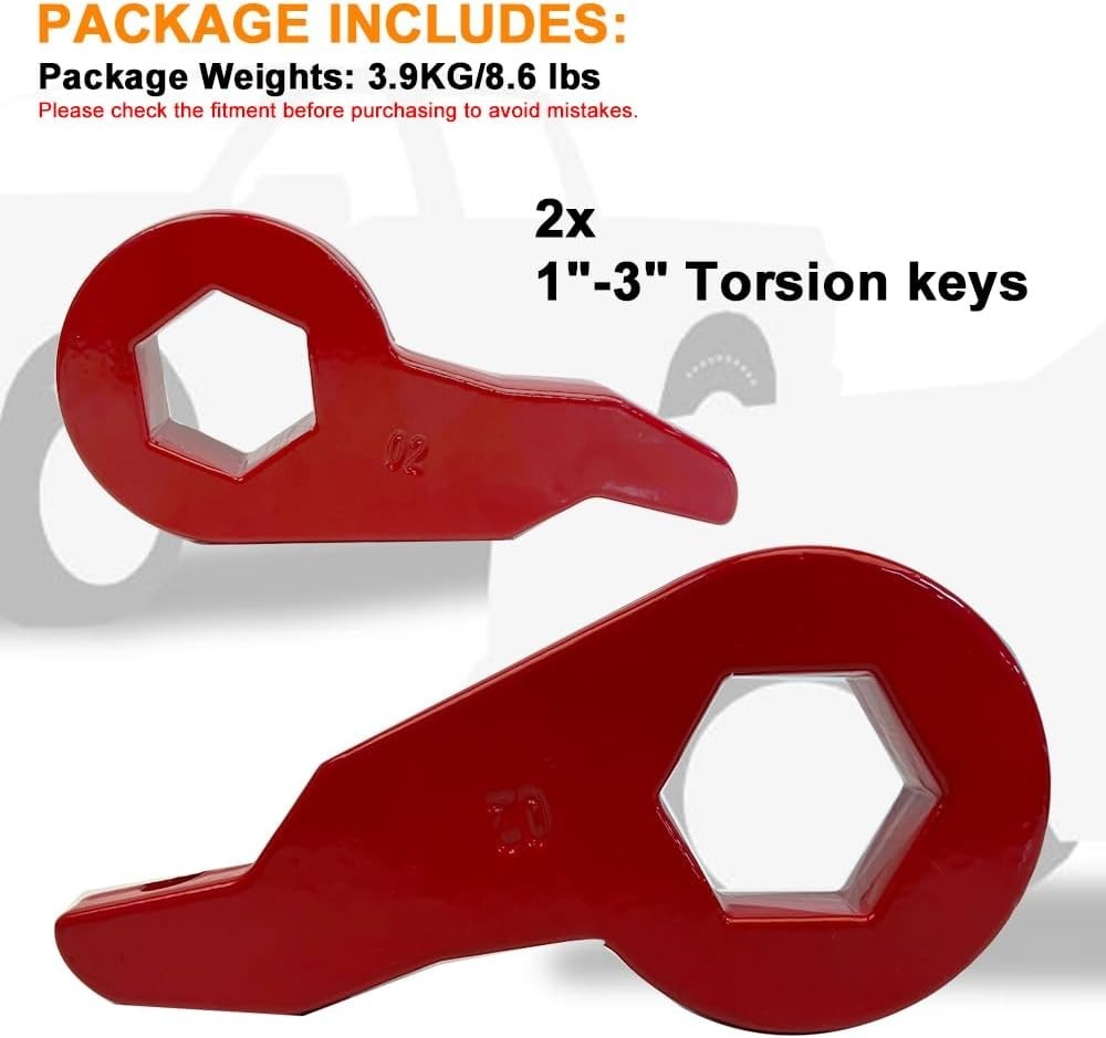 High Strength Forged Steel 1-3 Inch Lift Torsion Keys for Chevy/GMC Vehicles