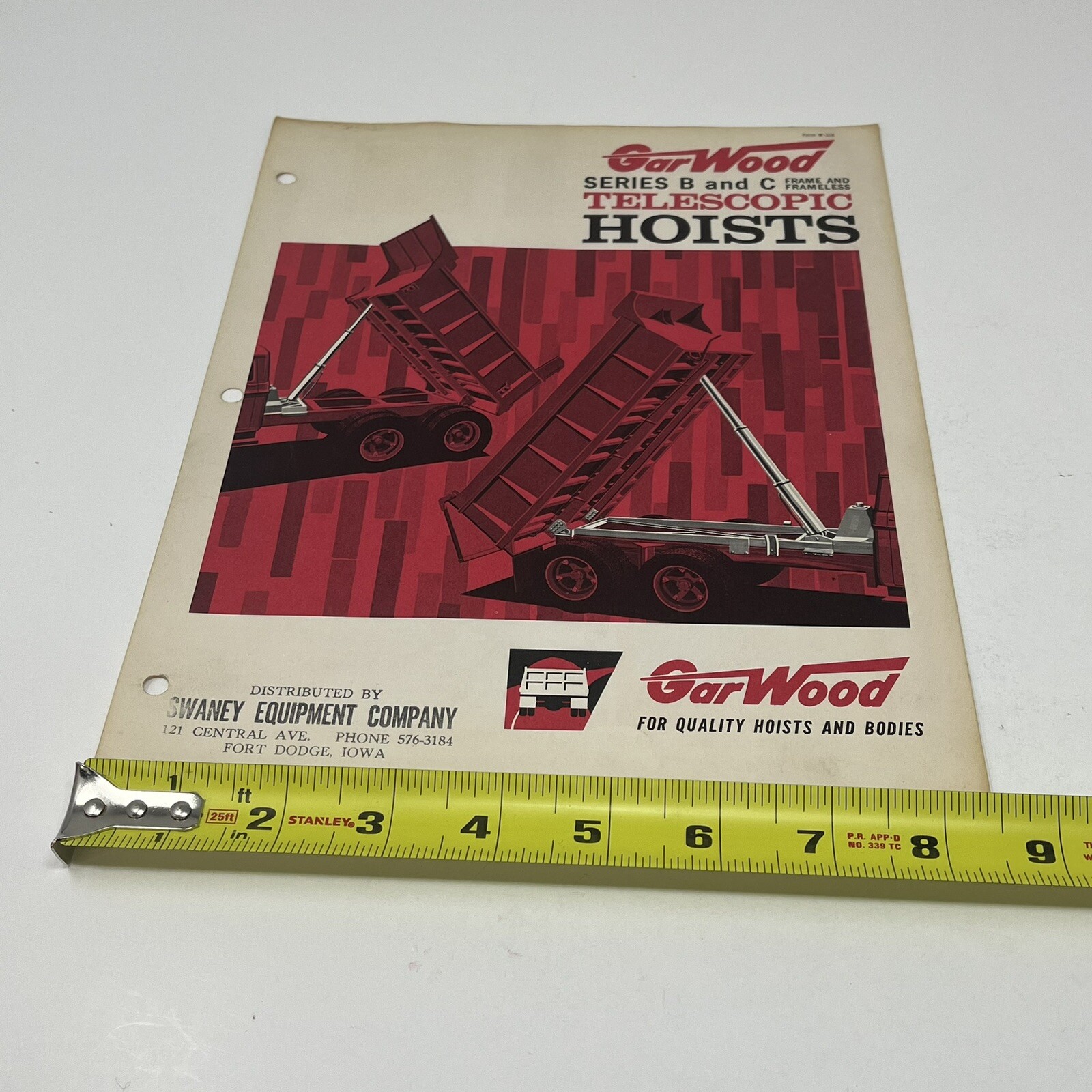 Garwood Series B C Telescopic Truck Hoists Sales Brochure Catalog 1960s