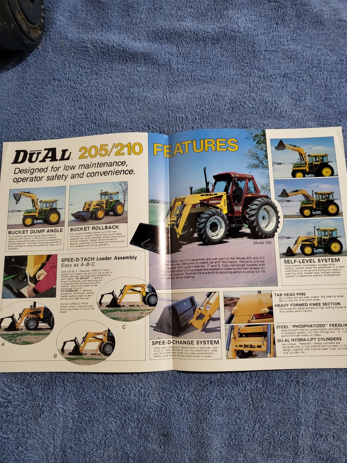DUAL Model 205 210 Farm Tractor Loaders BROCHURE John Deere Hesston Allis etc.