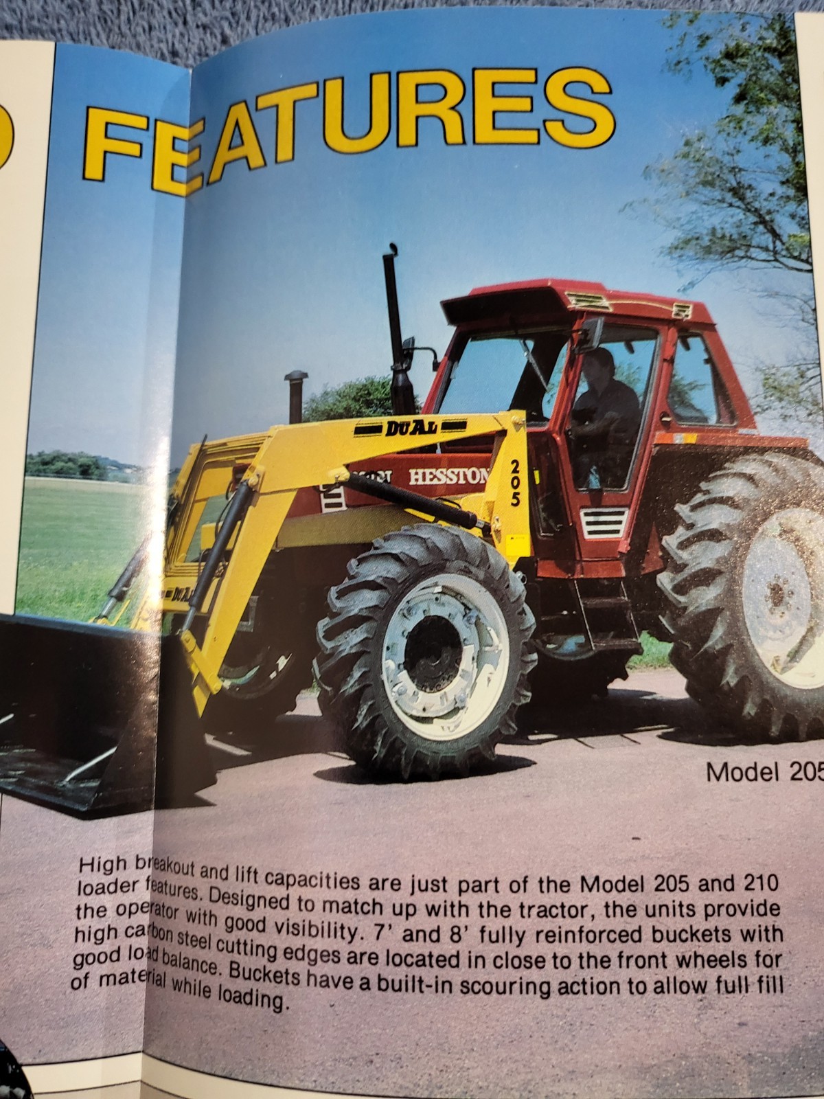DUAL Model 205 210 Farm Tractor Loaders BROCHURE John Deere Hesston Allis etc.