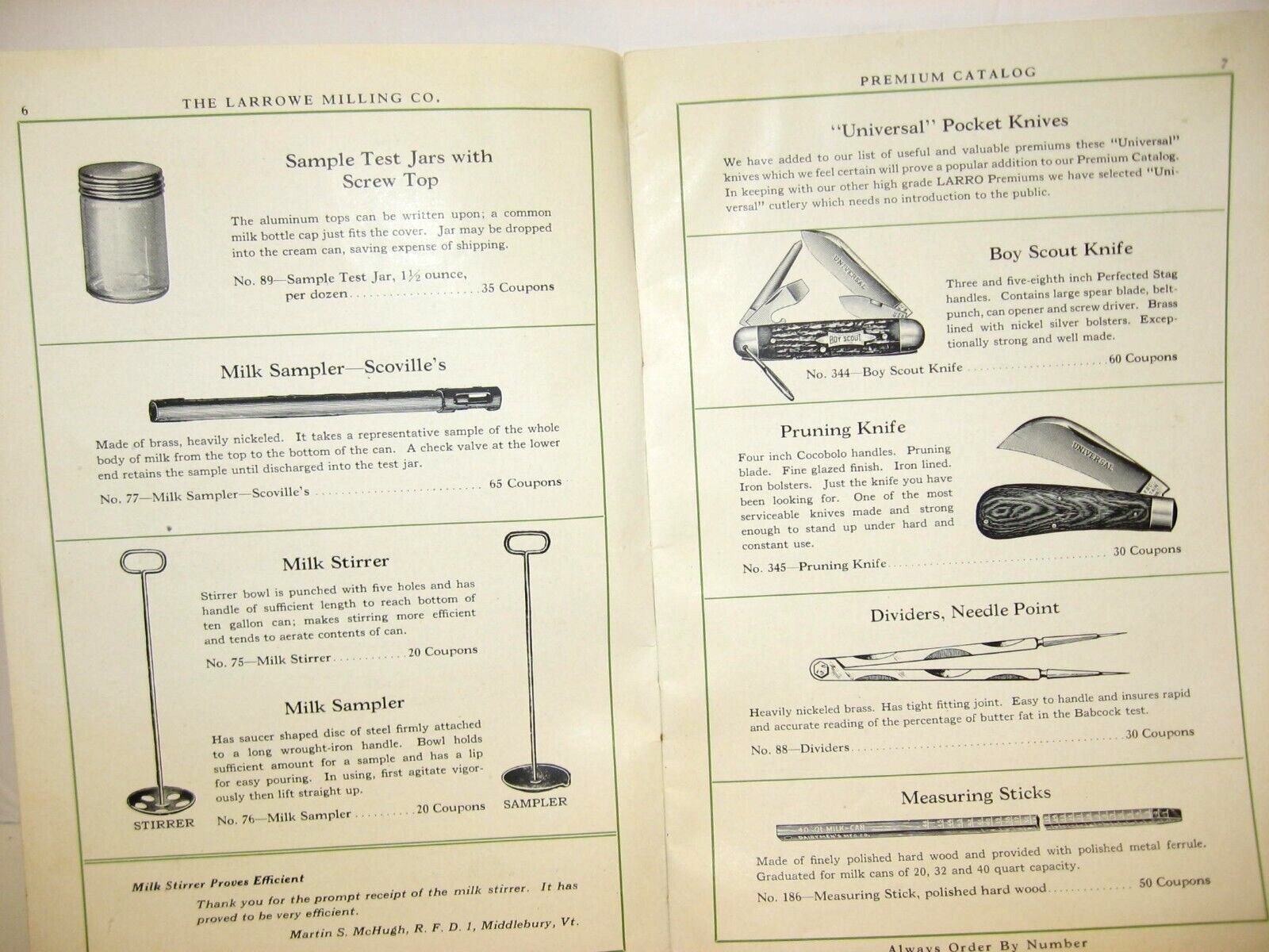 1924 Larrowe Milling Co PREMIUM CATALOG, Detroit, Michigan