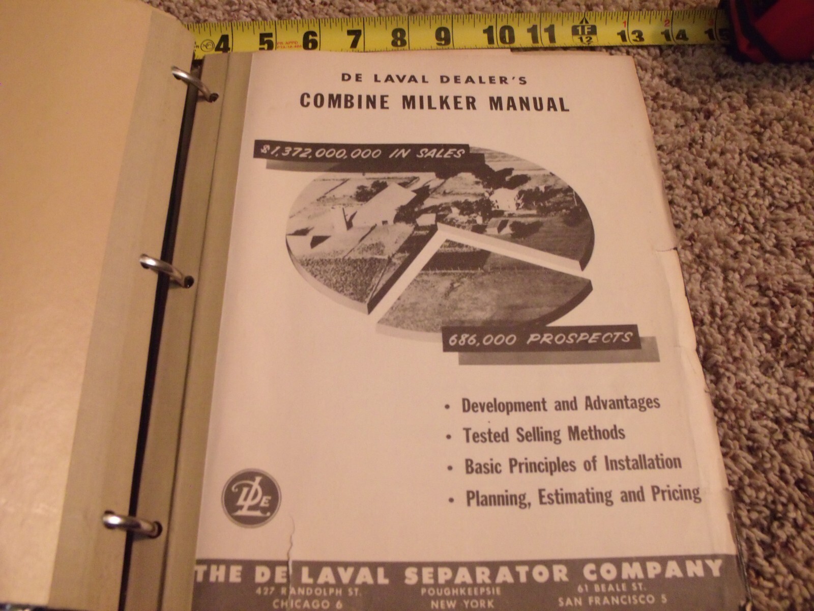 DELAVAL DEALER BINDER ADVERTISEMENT & SEVERAL MANUALS SEPARATORS MILKERS COOLERS