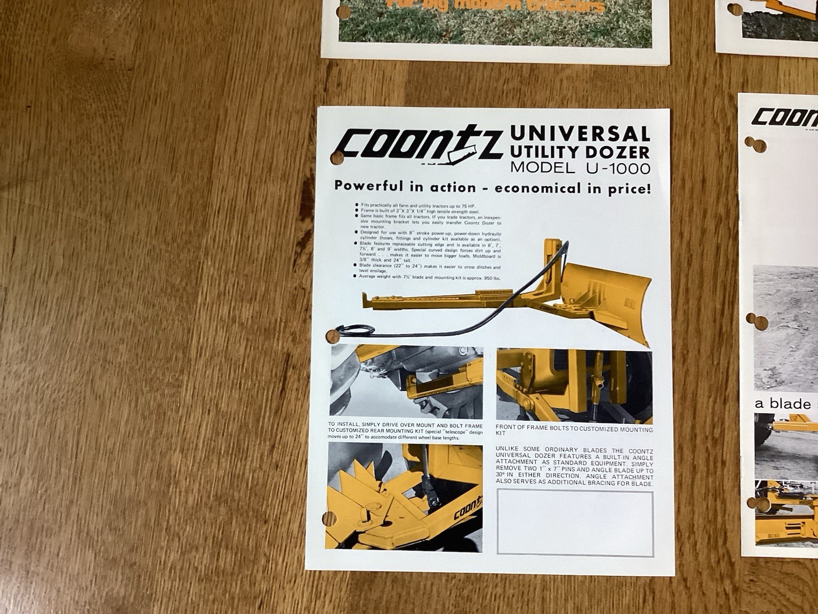 (5) Vintage Coontz Dozers 3-point Other Tractor Attachment Blades Brochures