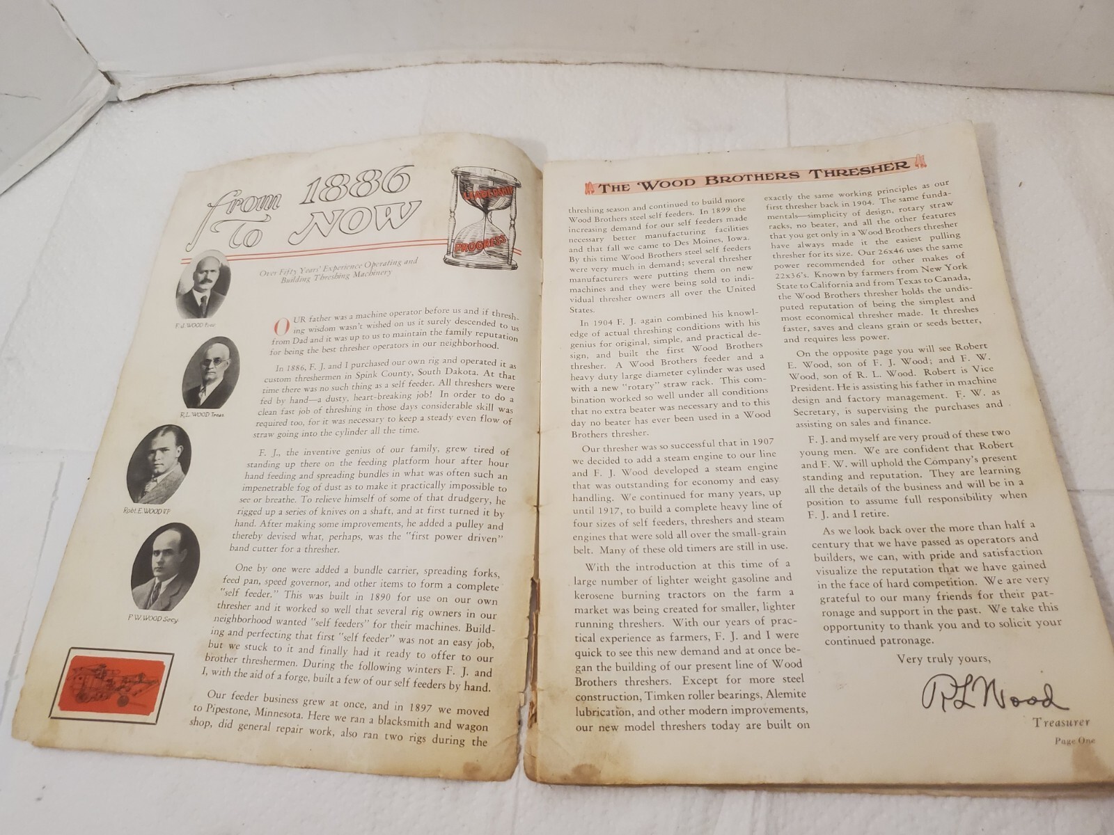 Sales brochure wood Brothers thresher company des moines iowa grain thrashing
