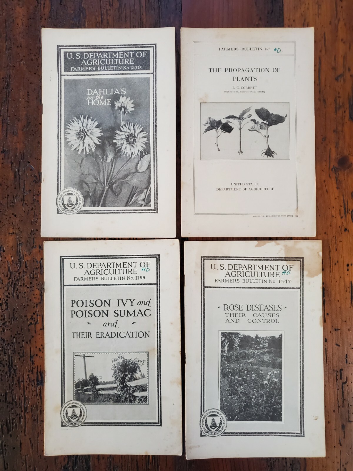 US Vintage Department of Agriculture Farmers Bulletin Lot of 4 Different (DA12)