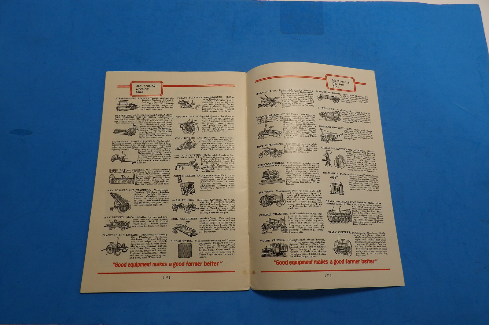 MCCORMICK DEERING BROCHURE 1931 TILLAGE CATALOG 31 PAGE