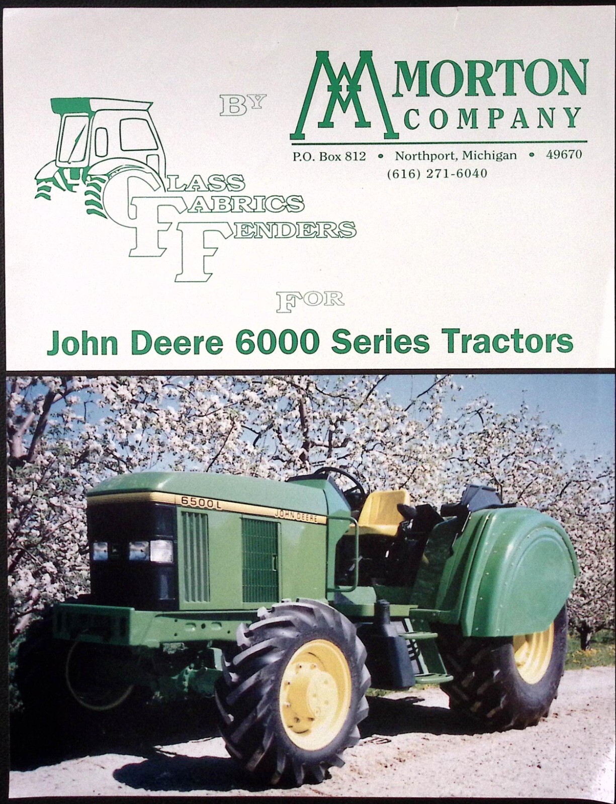1950s Morton Co Glass Fabrics Fenders for John Deere 6000 Series Tractors Flyer