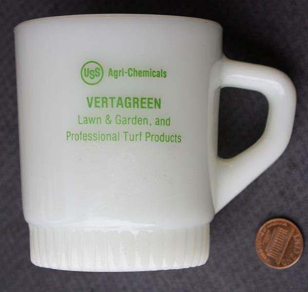 Sylacauga Alabama Vertagreen Fetilizer Fireking Milkglass Mug Cup Vintage +
