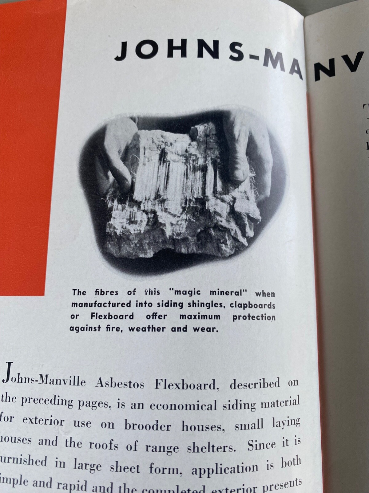 Vintage Johns-Manville Poultry House Building Materials Asbestos Siding Brochure