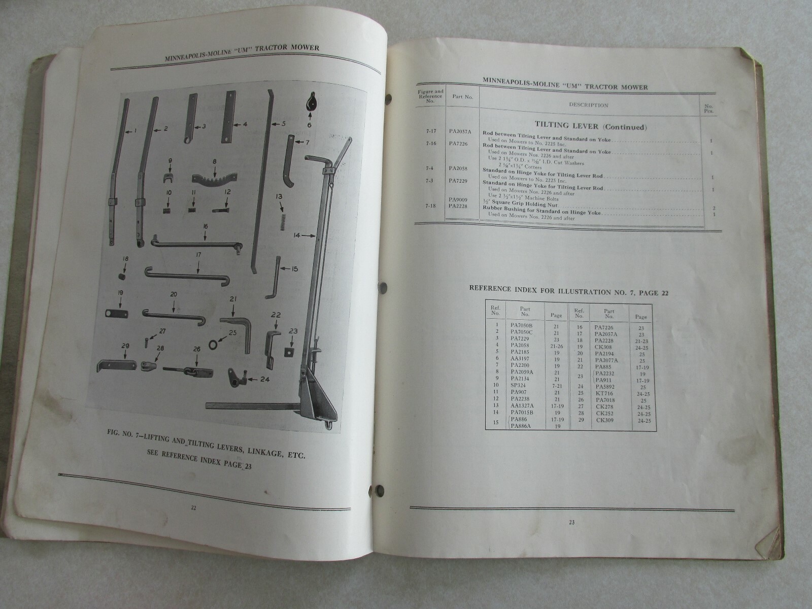 MBF49 Farm Manual MM Minneapolis Moline repair catalog Tractor mowers UM 2 3 4