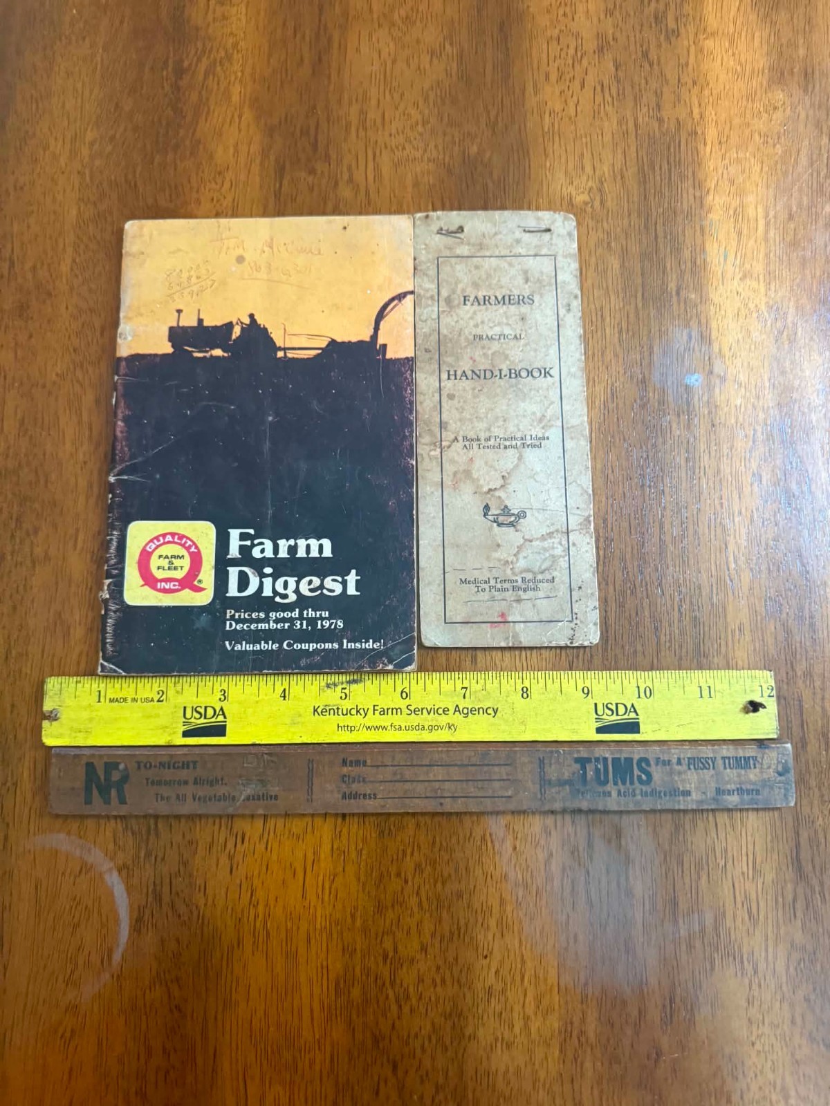 Vintage Farming Notebook, Rulers and Catalog