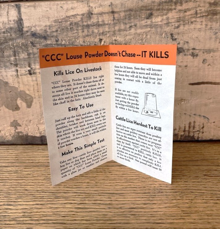 1920&rsquo;s Cattle Lice Powder Advertising Flyer ~ Carbola Chemical Company
