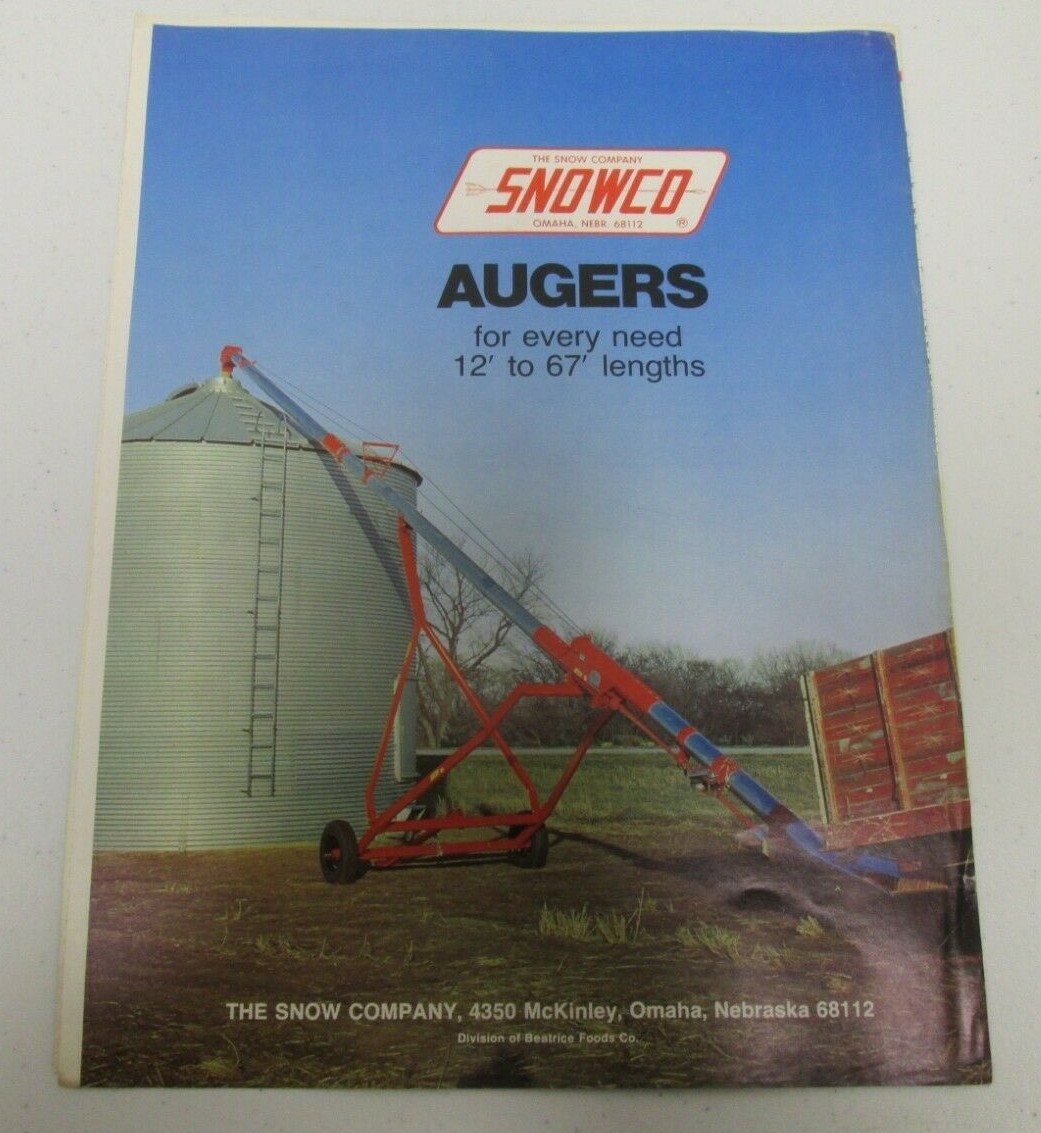 Snowco Augers For Every Need 12 to 67 Lengths Sales Brochure Specifications