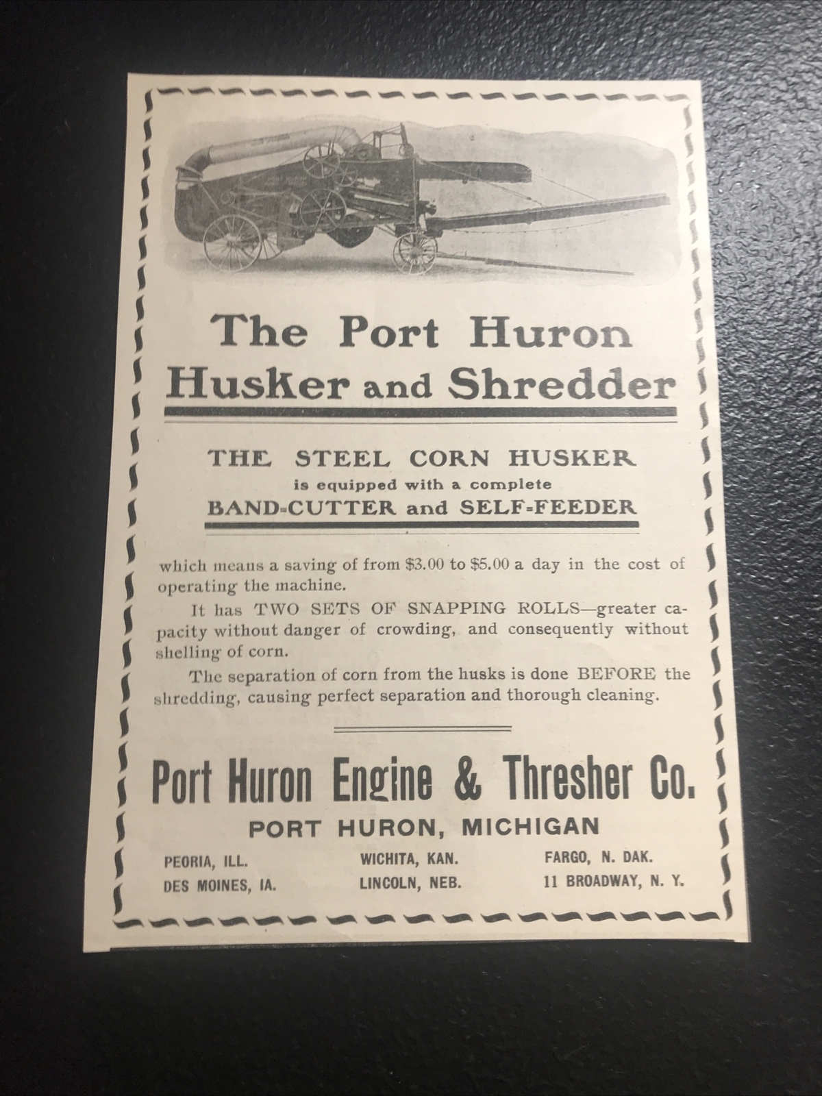 1902 Port Huron Engine & Thresher Co. Farm Advertising – Port Huron – Michigan