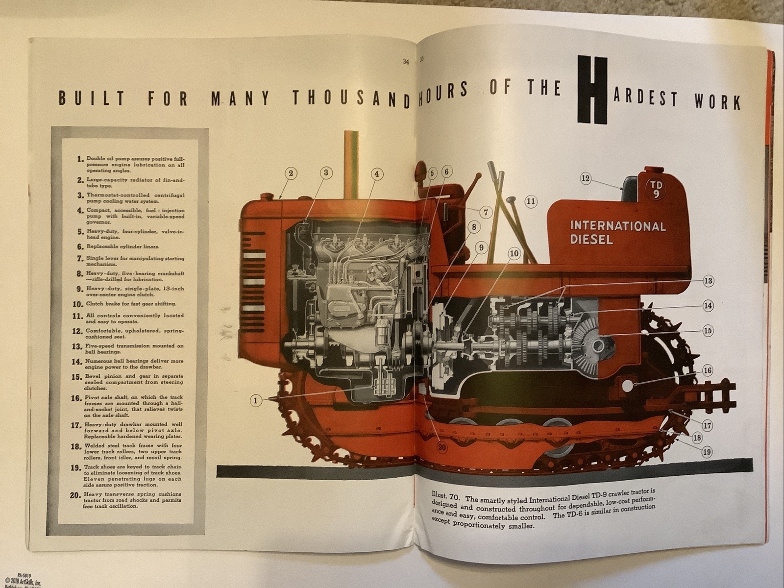 VINTAGE INTERNATIONAL DIESLE TRACTORS TD6, TD9, TD14, TD18 48 PAGES CATALOG
