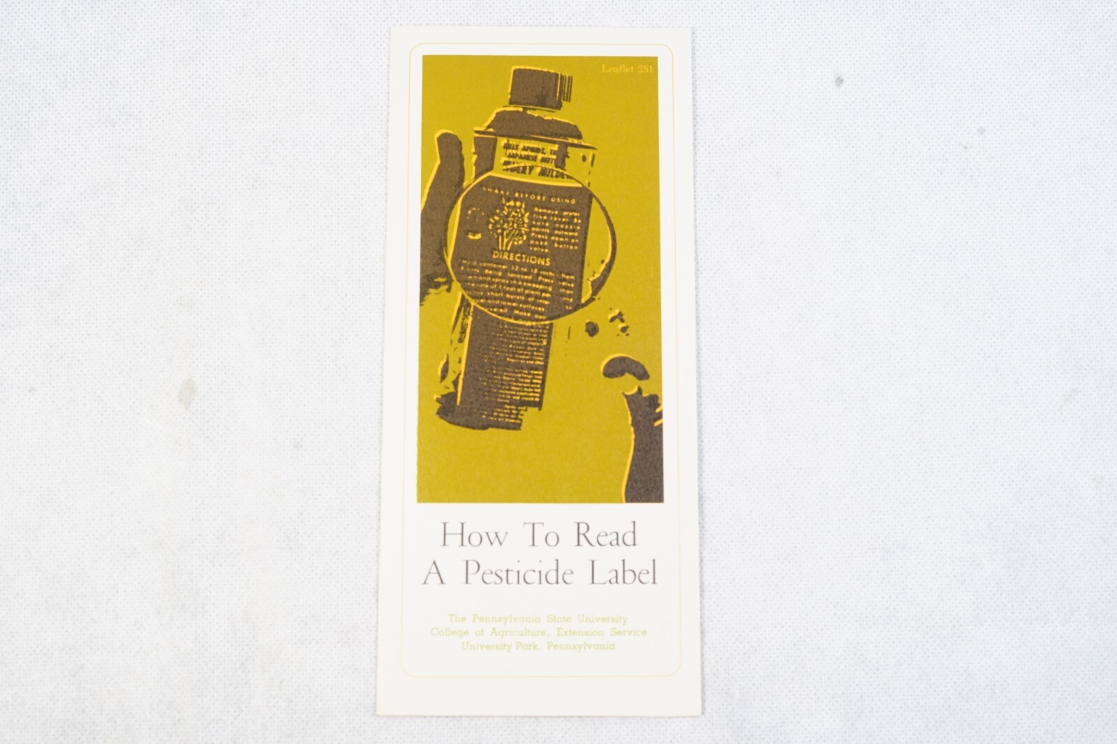 PA State Uni College of Agriculture How To Read Pesticide Label Vintage Brochure