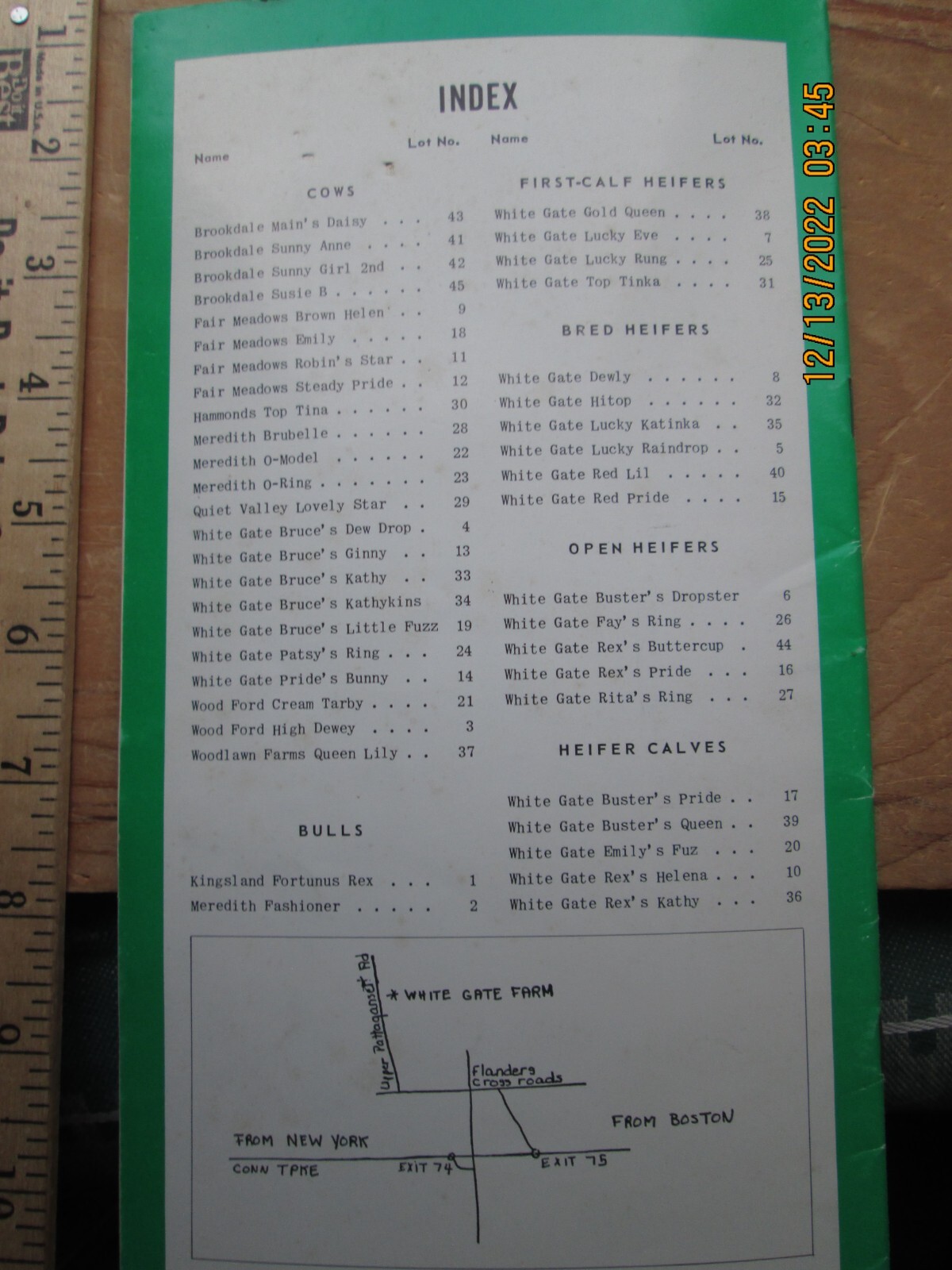 white gate farm east ayrshire dispersal LYME Connecticut booklet