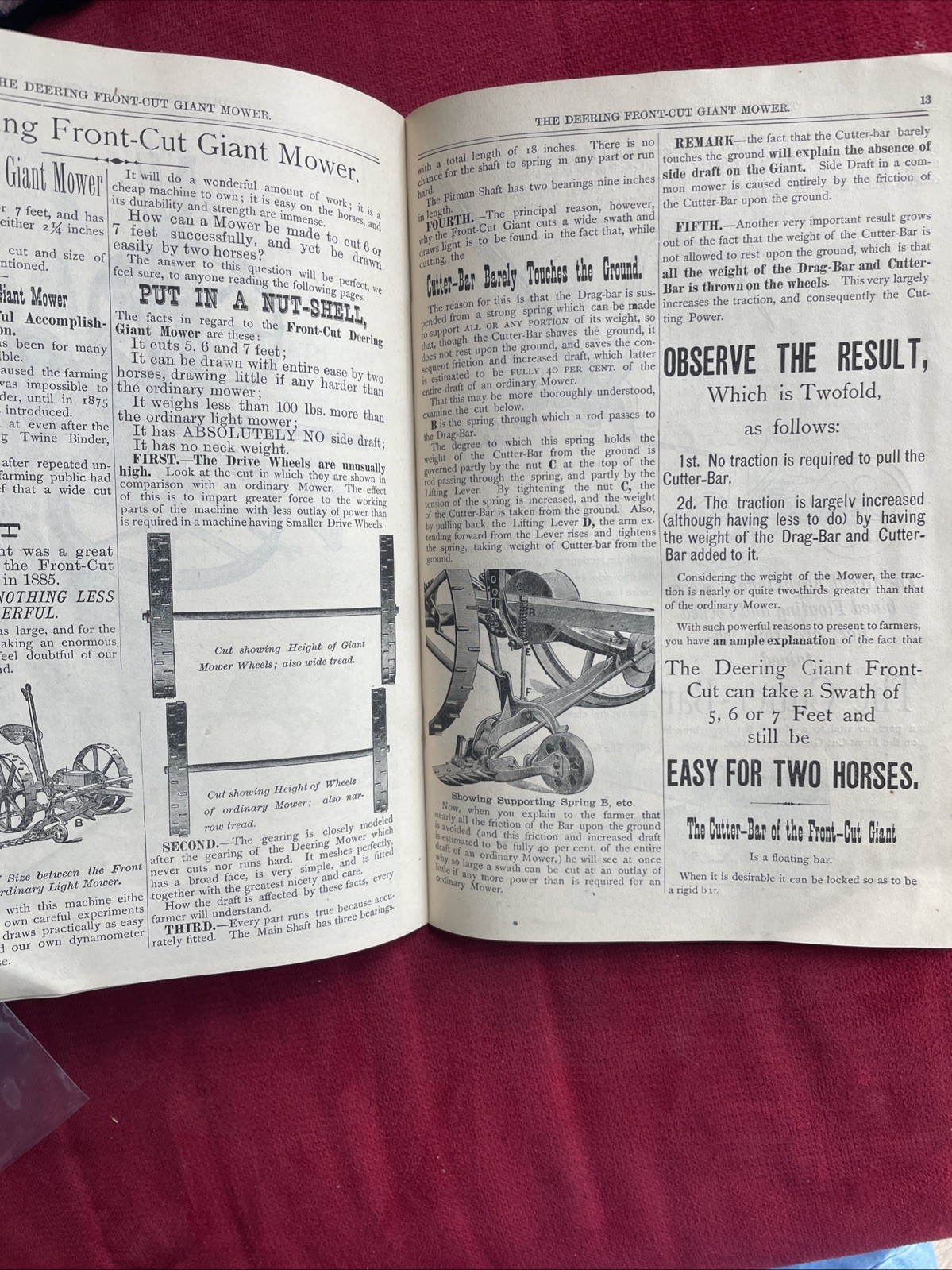 1886 The New Deering Mower ILLUSTRATED BROCHURE ORIG AGRICULTURE ADVERTISING