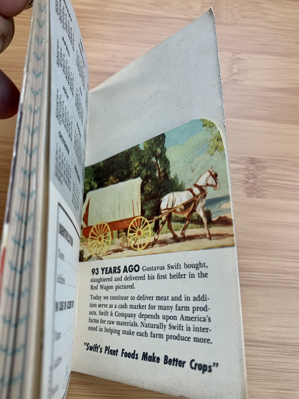 1949 1950 Vintage Farming Book Swift company plant crops food red steer corn FS