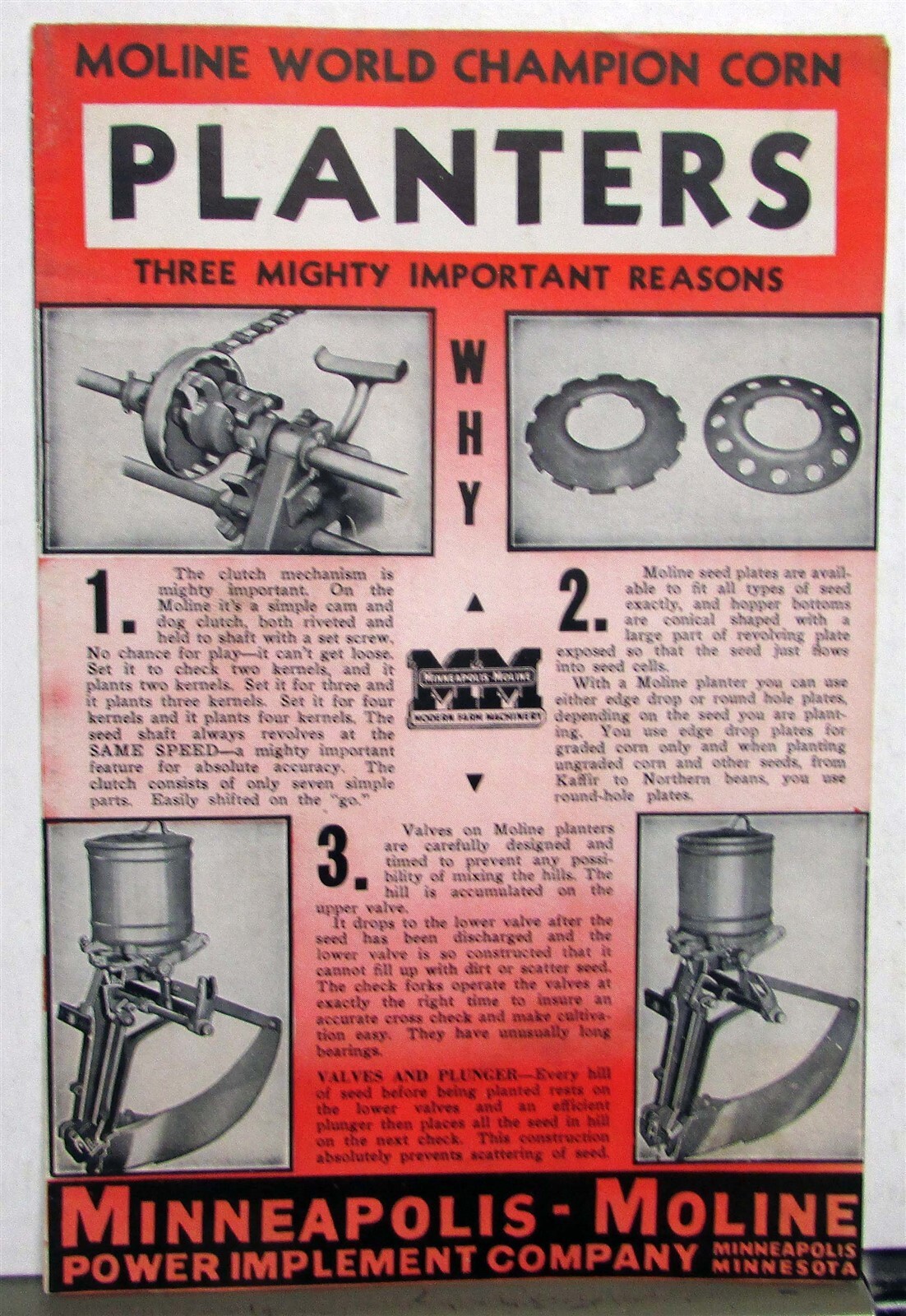 1940 Minneapolis Moline World Champion Corn Planters Specs Agricultural Folder