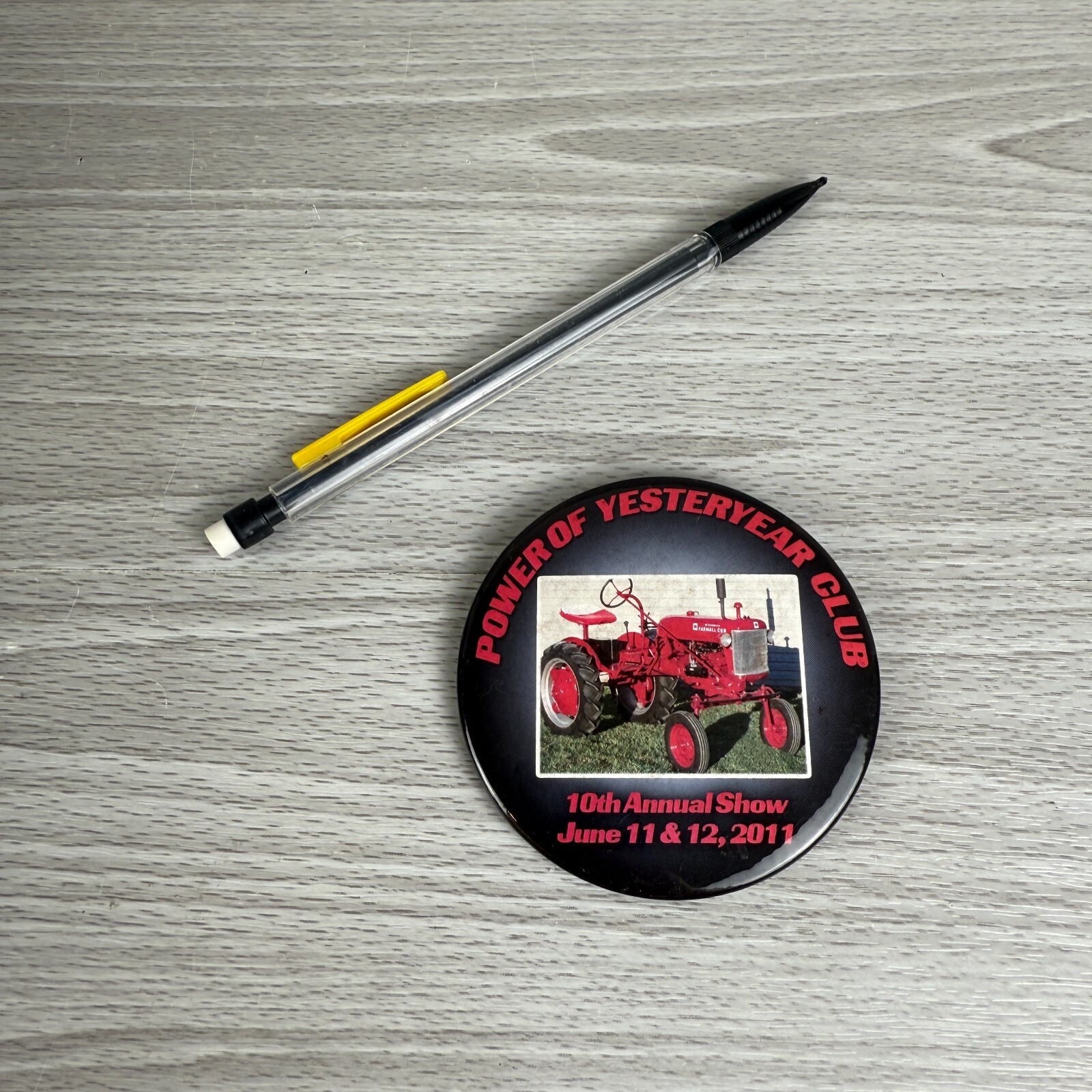 Button Pinback Agriculture Power of Yesteryear Club 10th Annual 2011 Farmall Cub