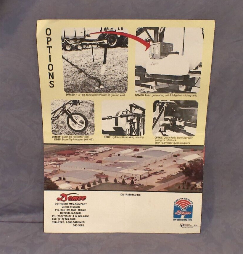 Demco 750 Or 1000 Gallon Sprayer With 40&prime; Through 80&prime; Boom Sales Brochure