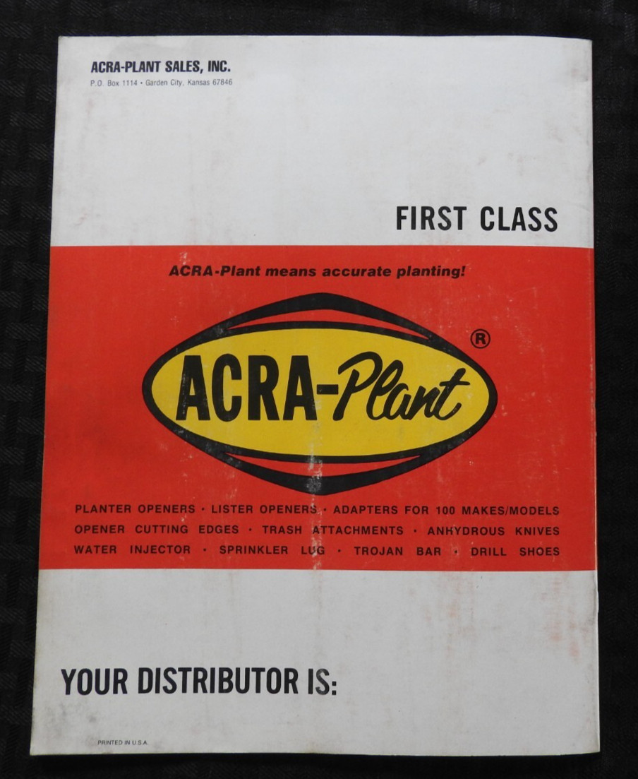 1978 Acra-Plant Sales Inc Garden City KS « PLANTER » CATALOG BROCHURE 23 pages VG