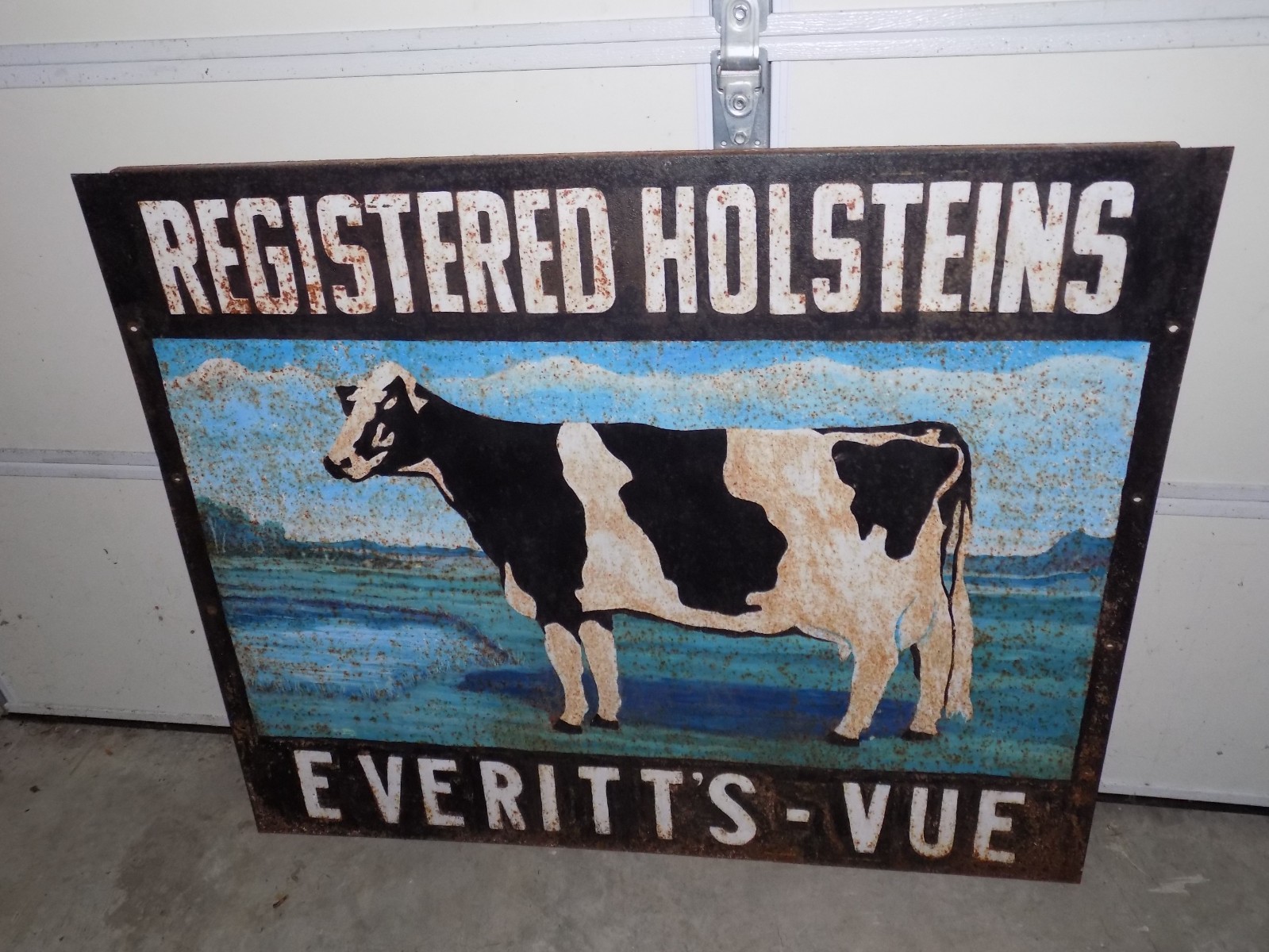Vintage Registered Holsteins Double Sided Metal Sign