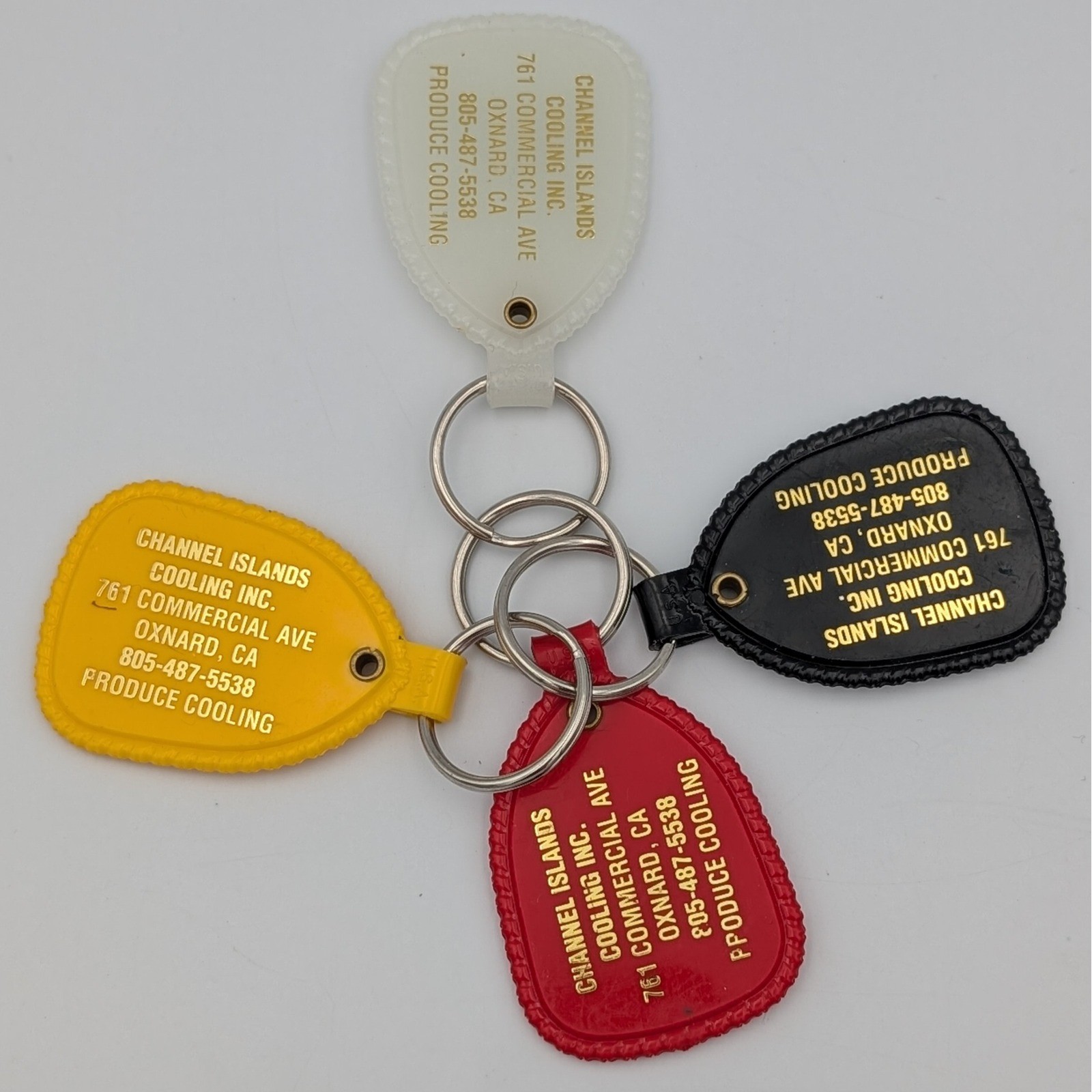 Vintage Channel Islands Cooling Inc Oxnard CA Advertising Keychains Set of 4