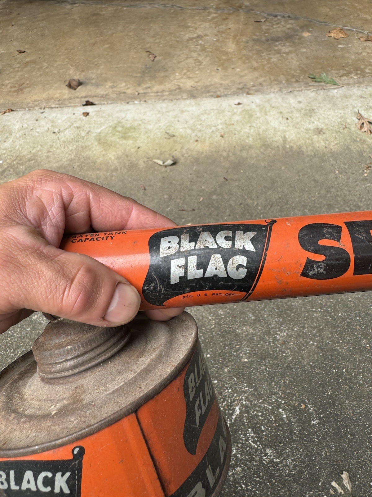 Black Flag Sprayer Boyle Midway Crawford NJ Vintage Metal Tin & Canister 1940s