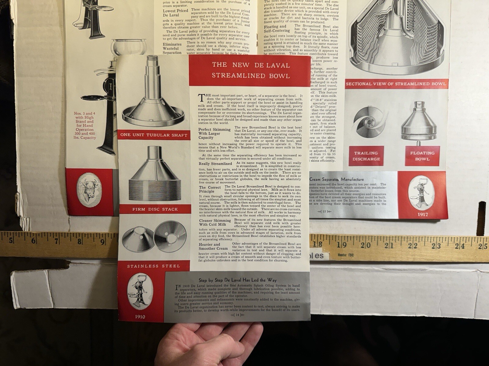 Vintage 1965 De Laval Cream Separators Farm & Dairy Sizes Brochure