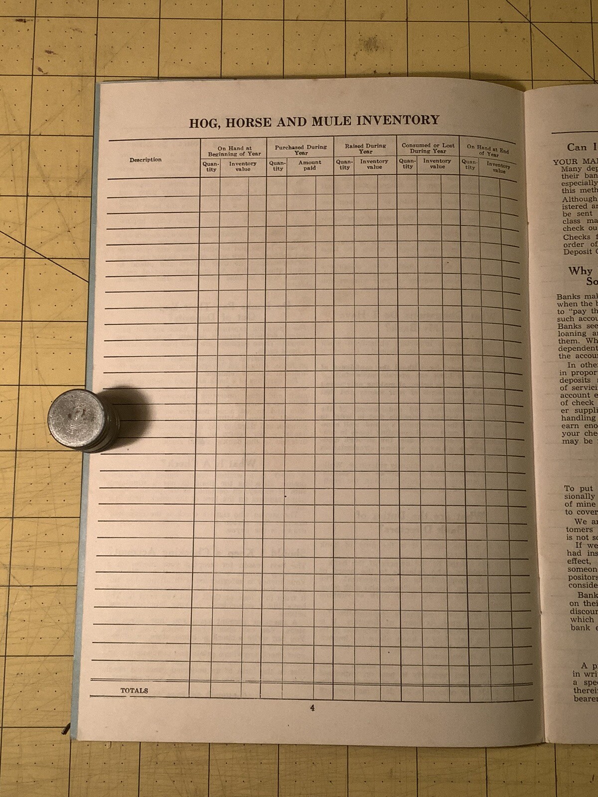 Vintage Farm Account Book L.S. Dunbars Implement Store Napoleon Ohio INV-P1127