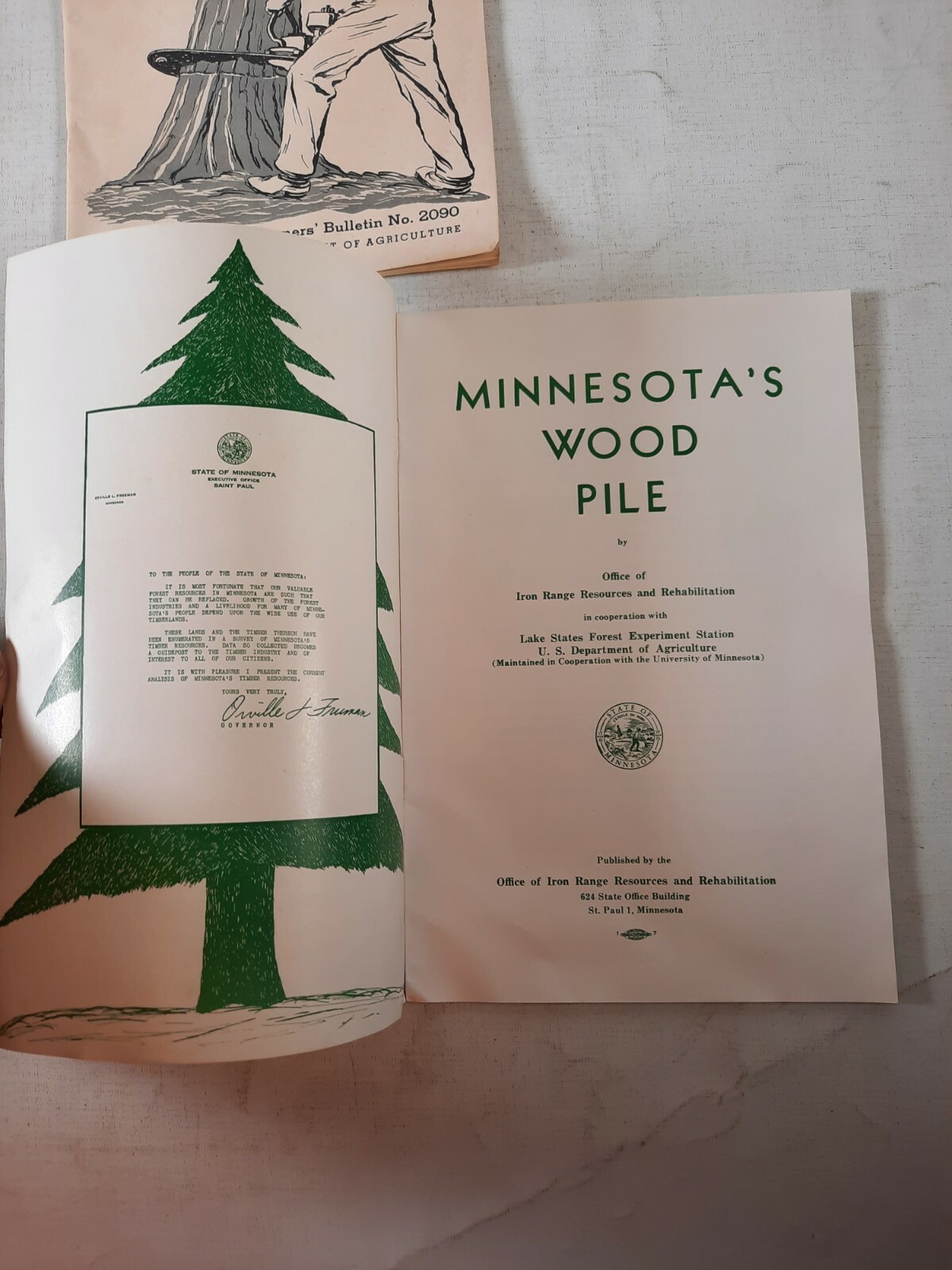 Logging Farm Wood Crops Farmers Bulletin 2090. 2 Minnesota wood pile pamphlets