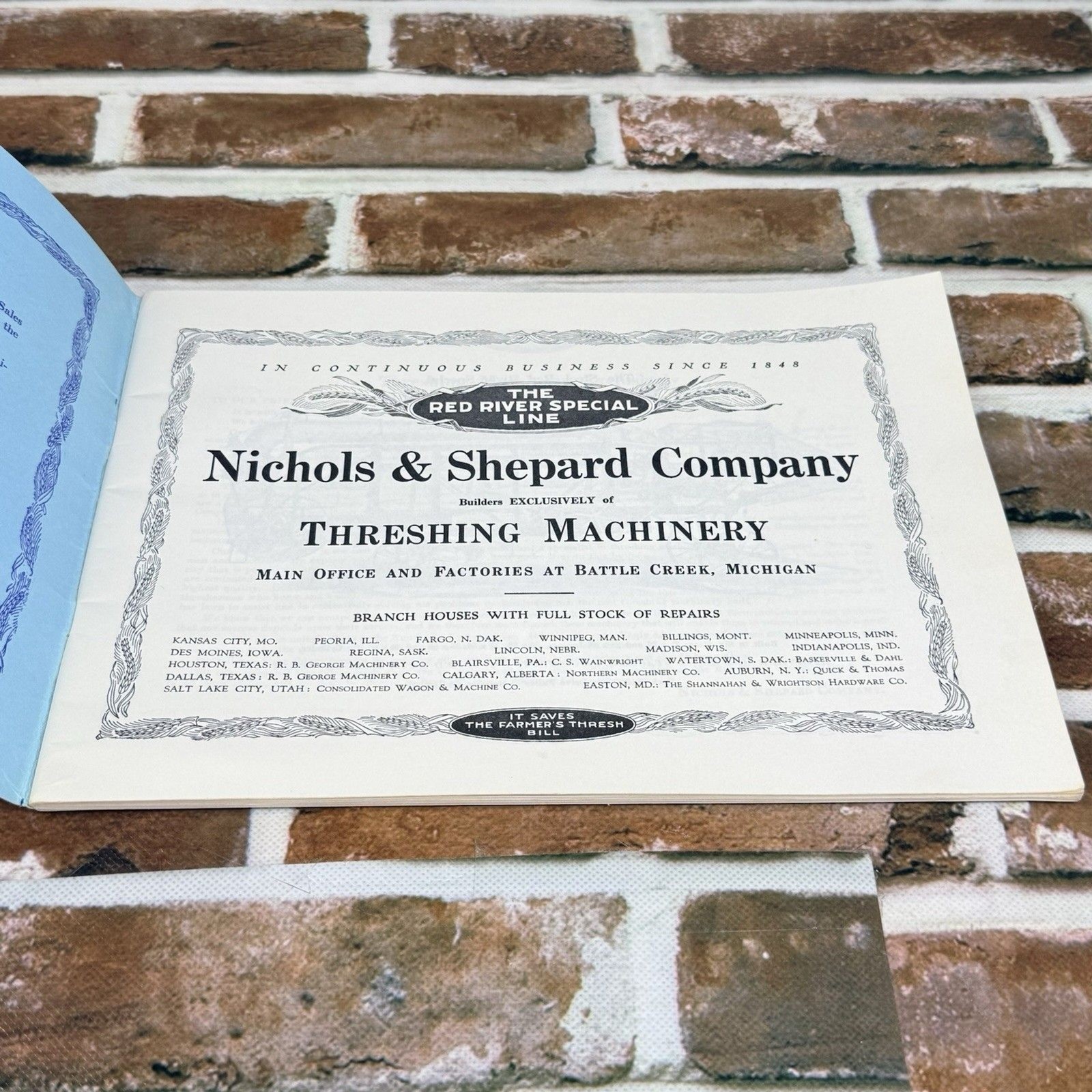 Vintage Nichols Shepard Company Red River Special Sales Brochure Battle Creek MI