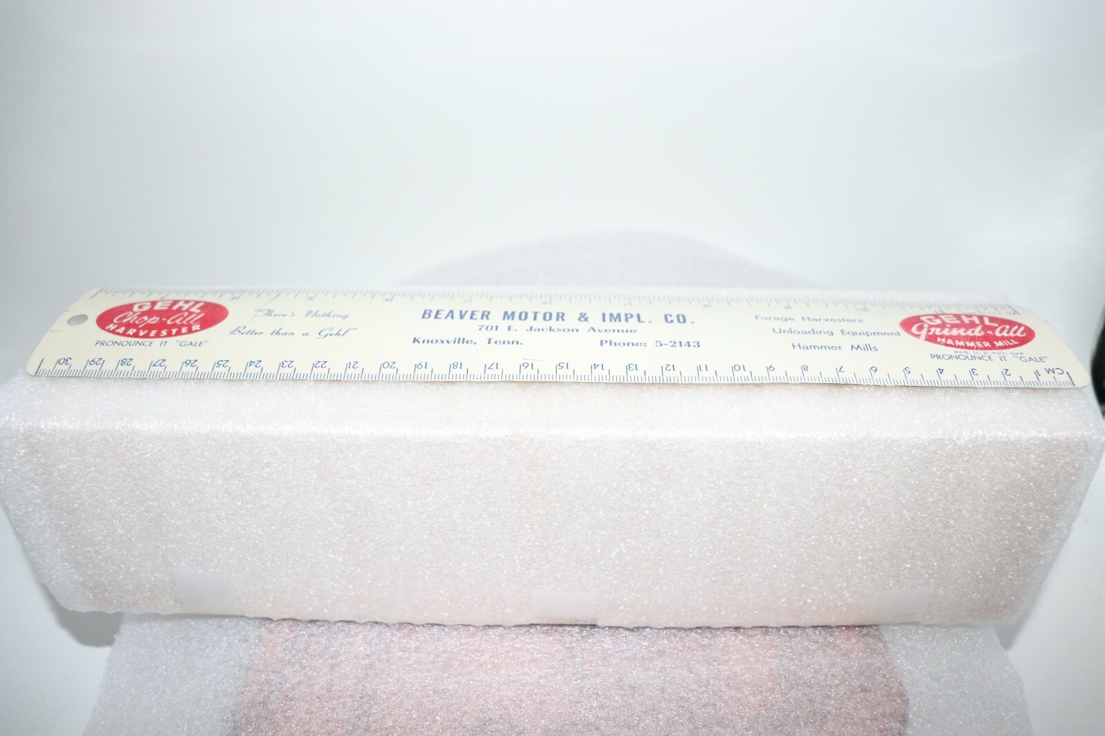 Vintage GEHL Farming Equipment Advertising Beaver Motor & Implement Co. Ruler