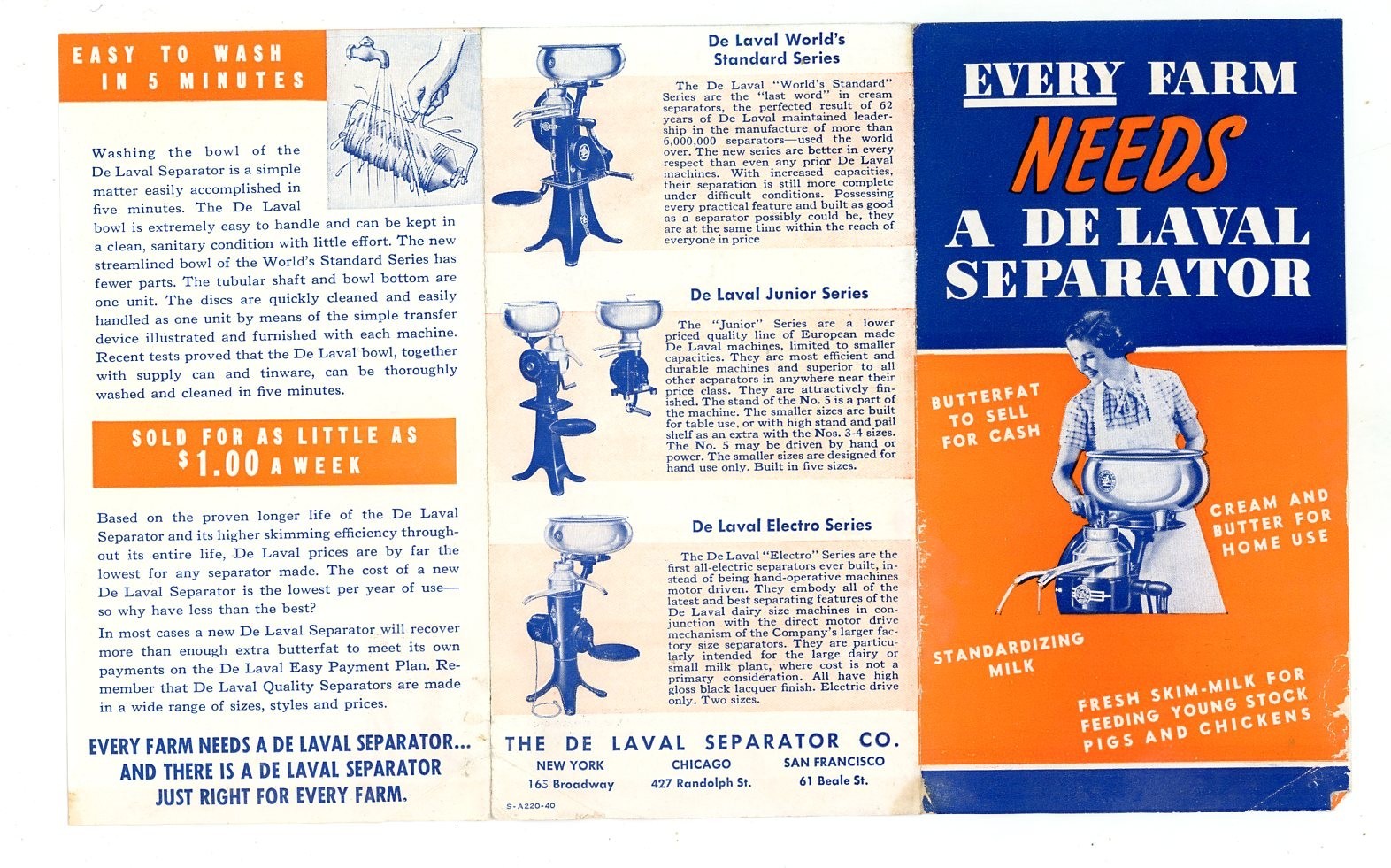 De Laval Separator Company Brochure Lot Milker Cream Cows Farming Dairy 1940s