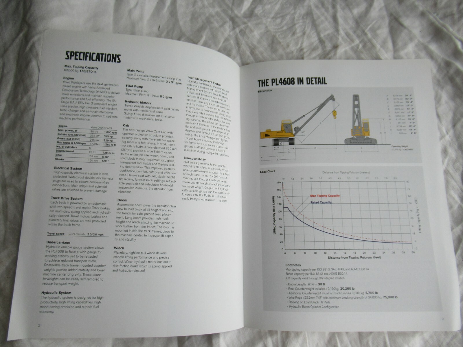 Volvo PL4608 pipelayer brochure