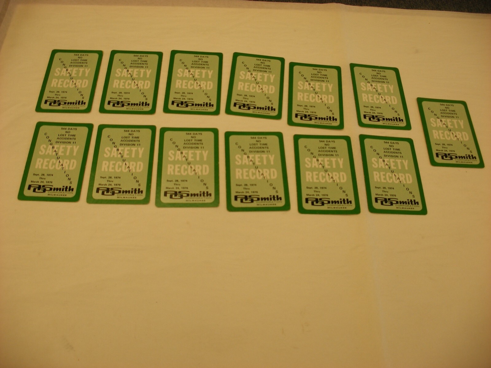 Vintage A.O. Smith Safety Record Comic Playing Cards – missing 3 of clubs