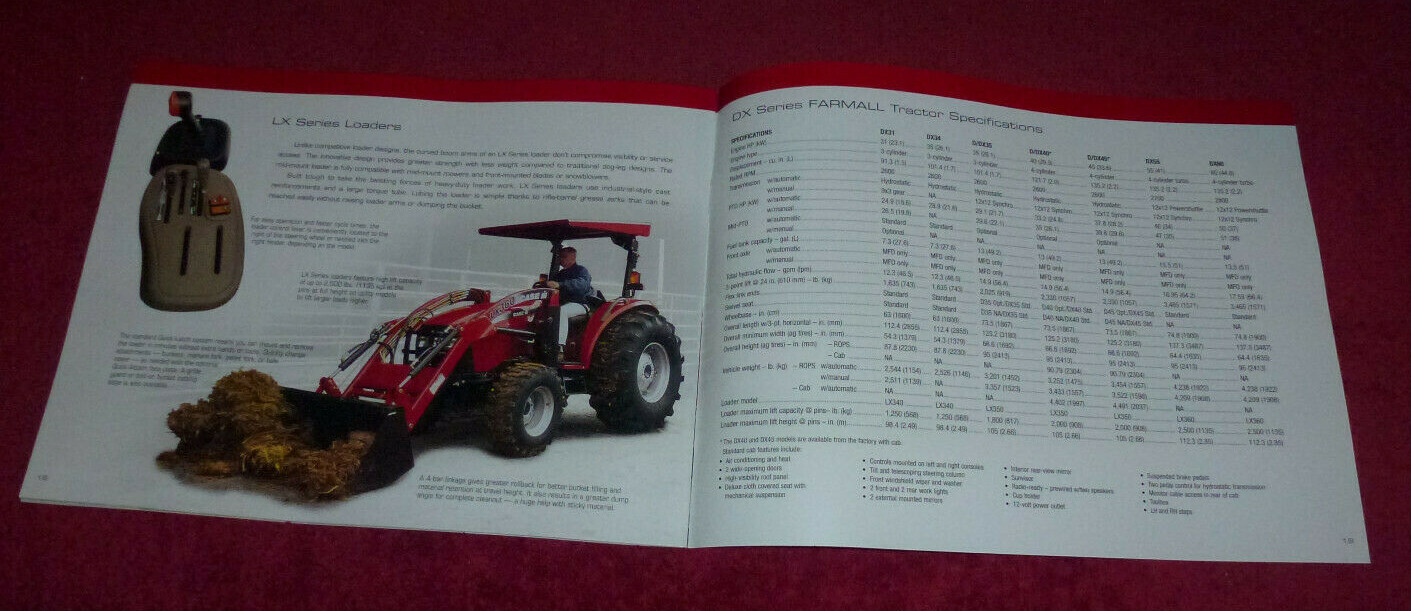 Case III DX Series Farmall Tractors Brochure Booklet