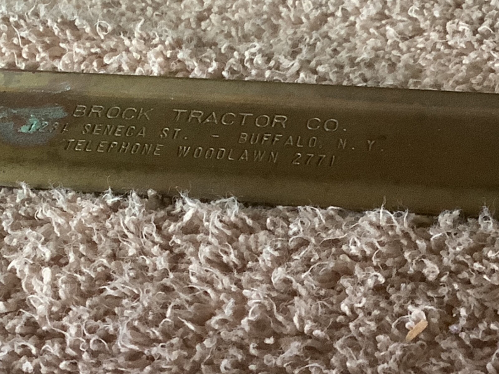 VINTAGE 1950’s BROCK TRACTOR CO. SENECA ST., BUFFALO,NY BRASS LETTER OPENER