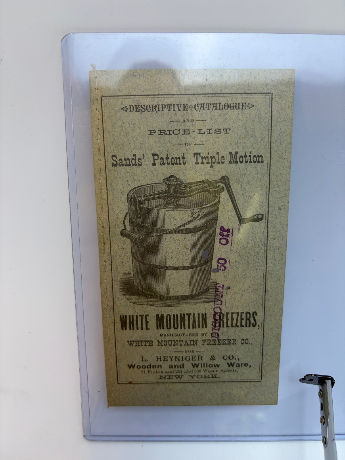 c1885 White Mountain Ice Cream Freezer Illustrated Catalog Sands Patent Antique