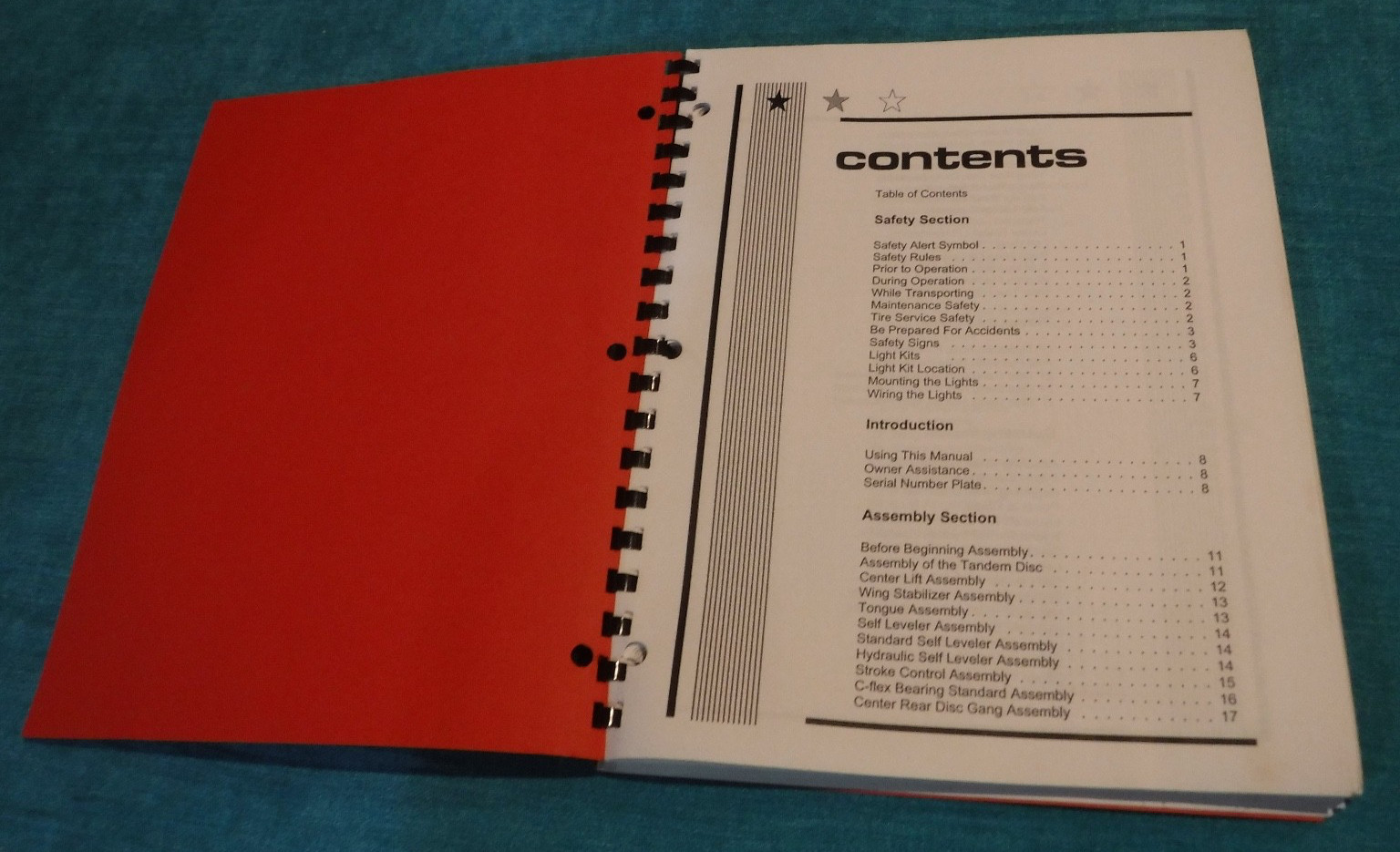 TANDOM DISC 1233 21&prime; – 27&prime; WIDE CENTER OPERATORS MANUAL SUNFLOWER 2003 BOOK