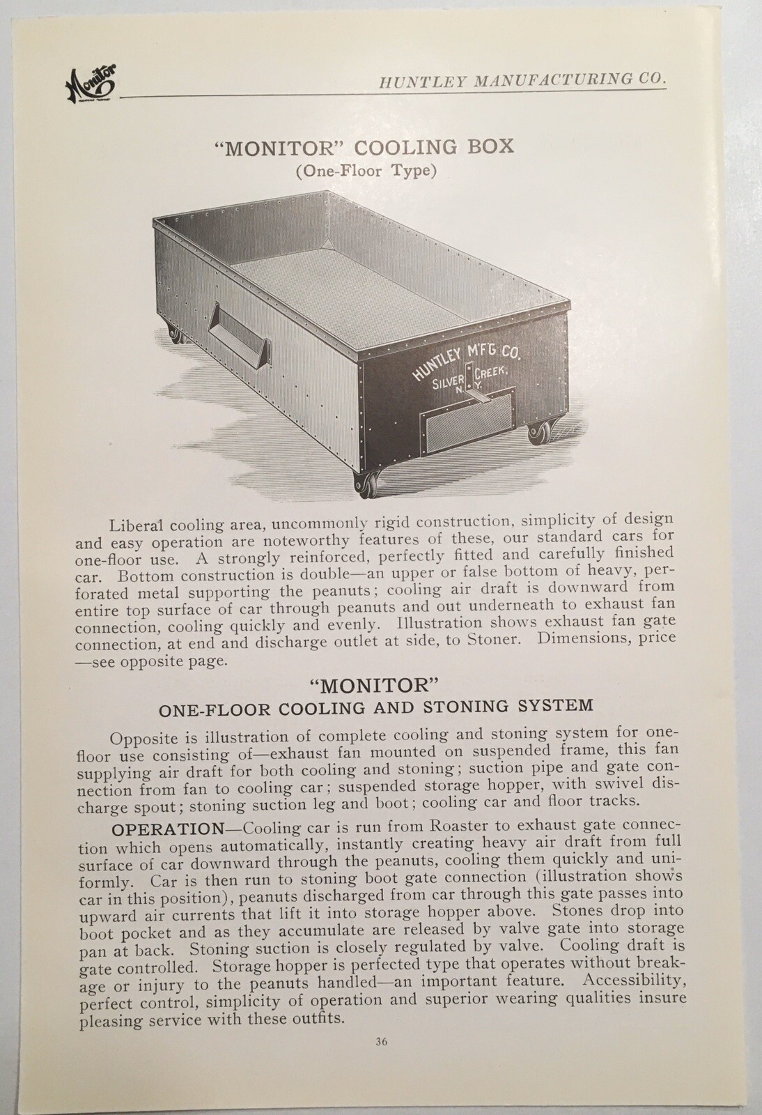 Vintage 1920 Industrial Machine Ad for Monitor Cooling Box & Dump Coolers