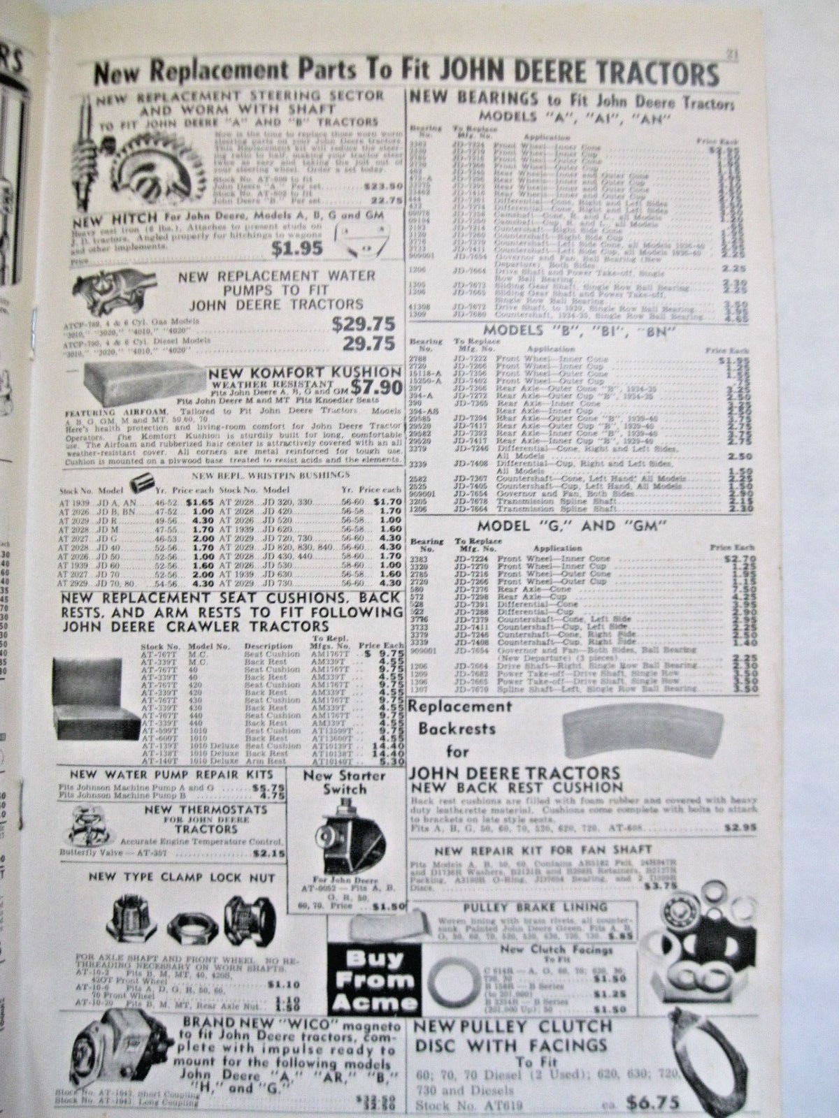 ACME TRACTOR PARTS REDBOOK CATALOG 1967