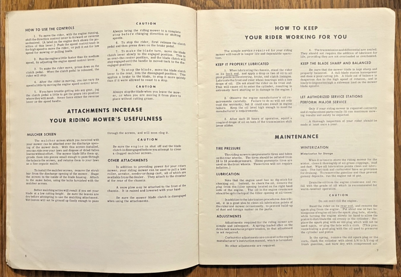 Springfield 1964 Riding Lawn Mower 64CR instruction/parts manual Quick Mfg Co