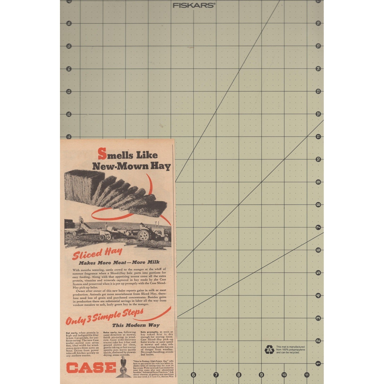 1945 Print Ad Case Sliced Hay Baler Tractor Farm Equipment Livestock Feed