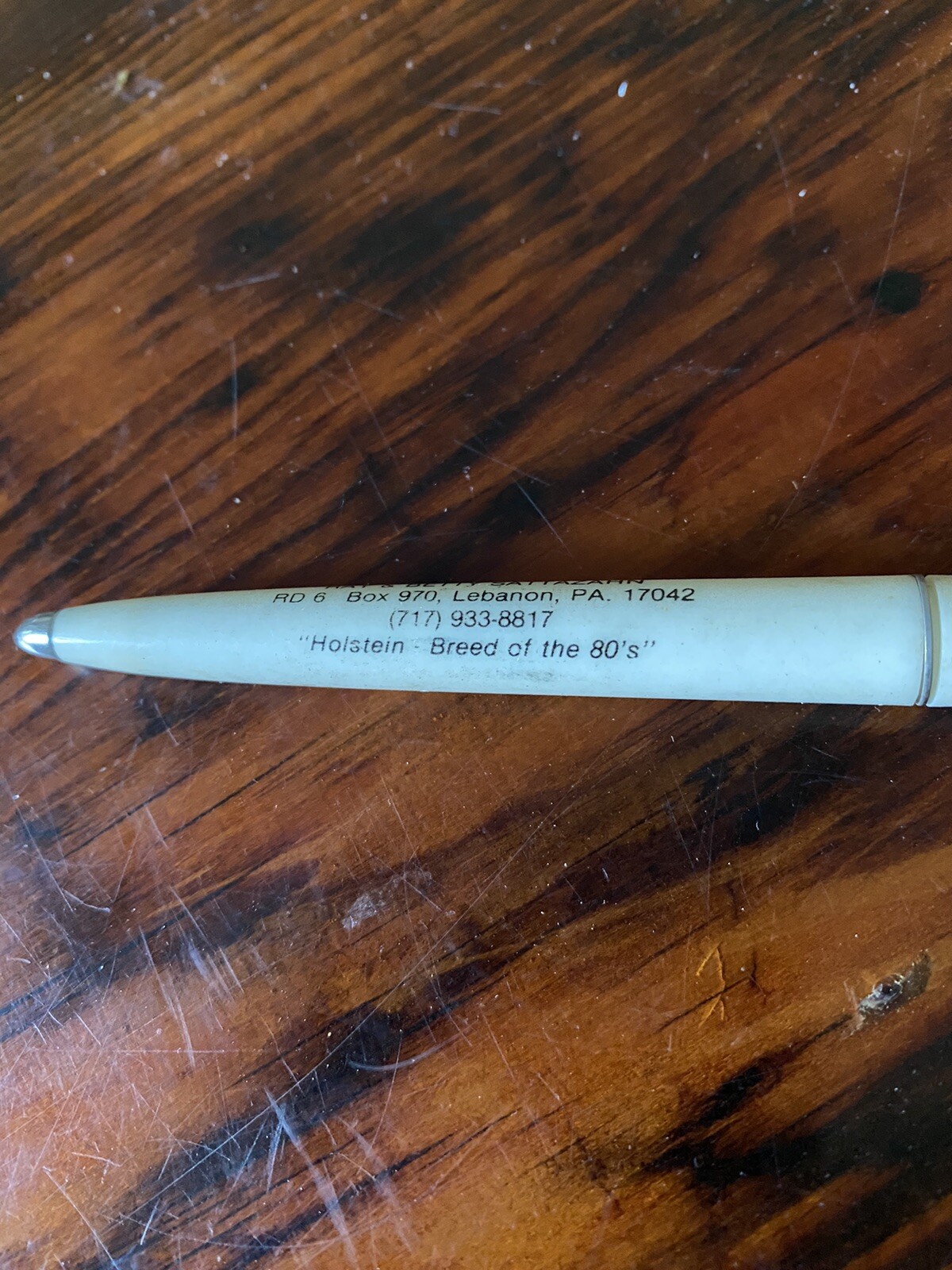 1980s Time BRS Ray Sattazahn Holstein Farm Lebanon PA Advertising Ink Pen